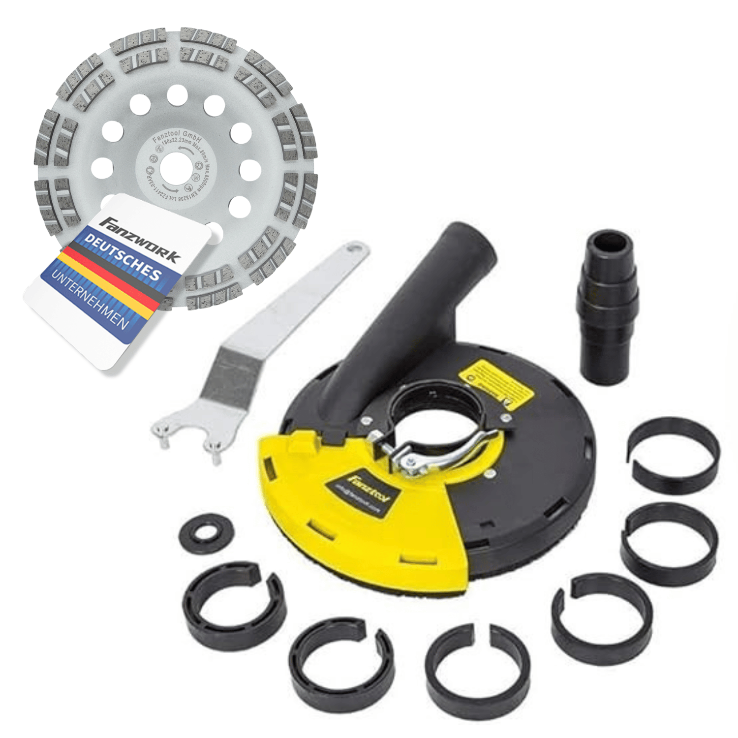 Vacuum Hood Angle Grinder For Concrete Grinders, With Certified Professional Diamond Grinding Cup 180mm