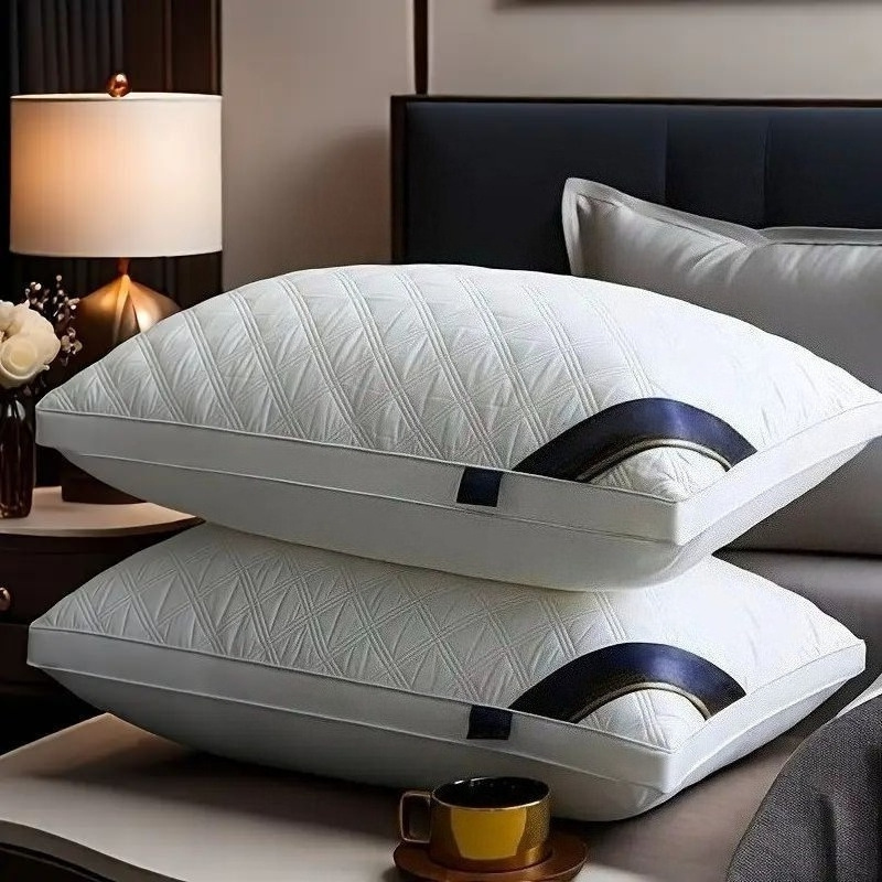 1/2 Piece Stylish White Neck Support Pillow, Breathable And Moisture-absorbing Core For Deep Relaxation, Hotel-quality Bedding, Ideal For Home, Bedroom, And Rv