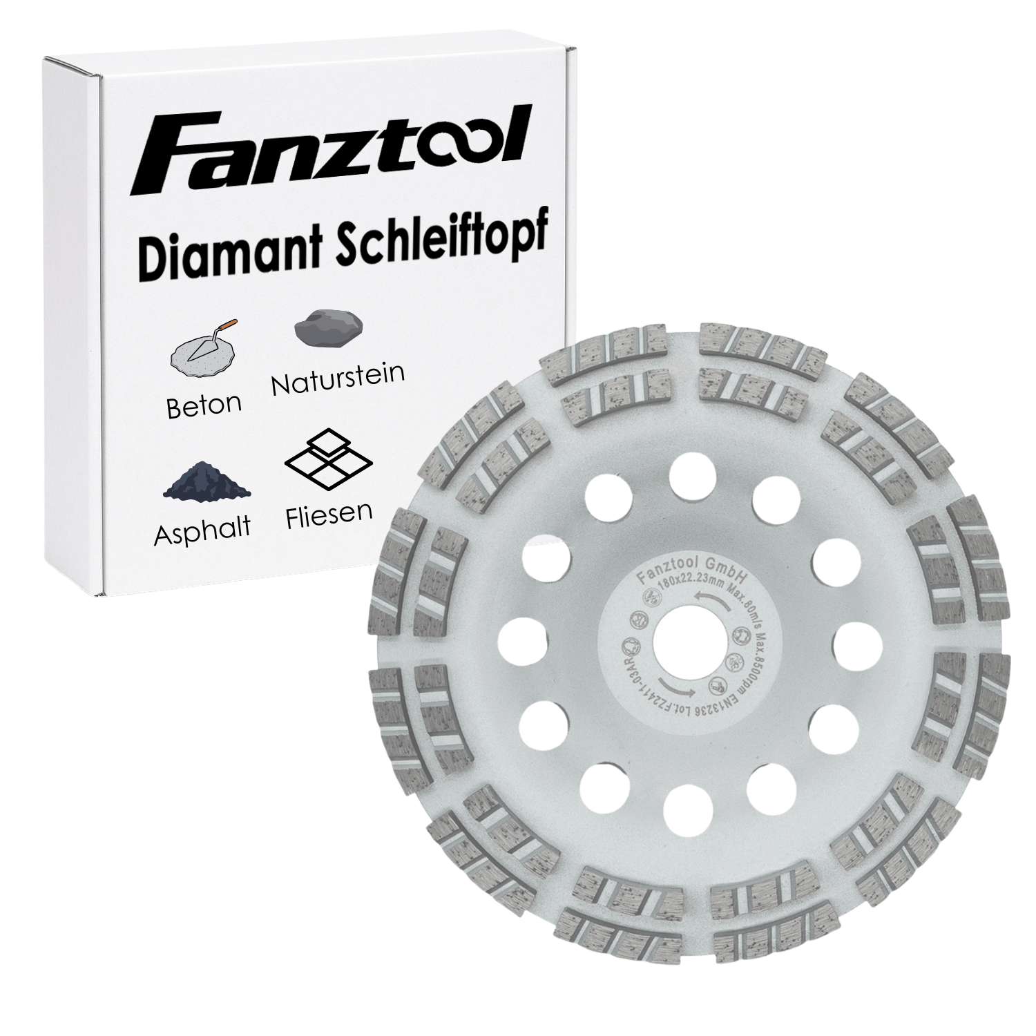 Diamond Grinding Pot, 180 Mm, 180d