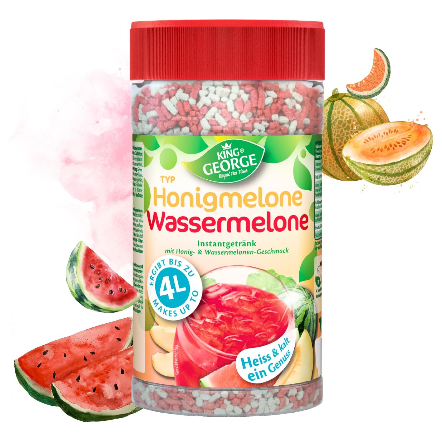 Image of King George Honeydew Watermelon Instant Tea Drink 400g, Enjoy Hot & Cold