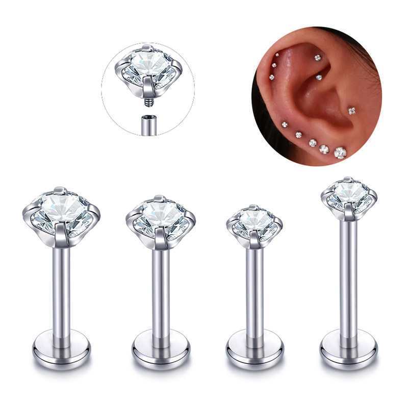 10-piece Set: Lip Studs, Cone Bar Nose Studs, And Ear Studs With Secure Fastenings