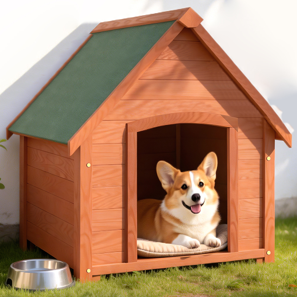 TEMU BAKAJI Cuccia per Animali Domestici in Legno di , Casetta per con Spiovente Apribile, Casa da Esterno ed Interno Resistente Alle Intemperie con