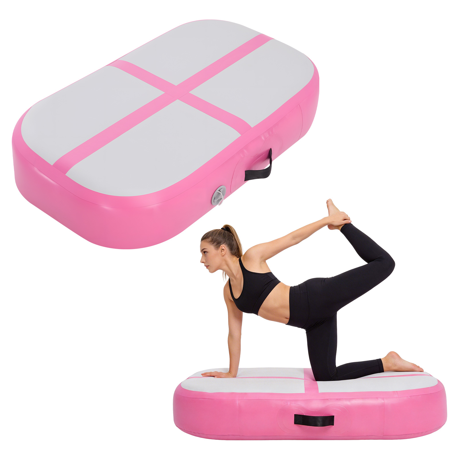Image of 100 X 60 X 20 Cm Inflatable Sports Training Mat For Gymnastics, Suitable For Yoga, Fitness, Dance, Crash Protection, Taekwondo, As Well As Acrobatic And Somersaults