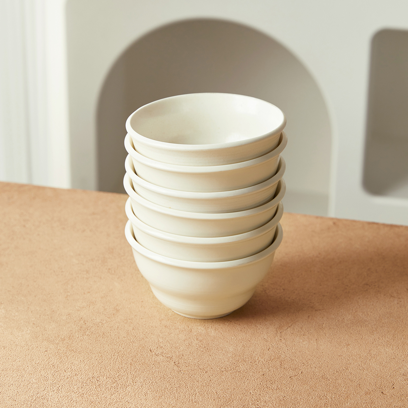 Image of 6pcs, 4.5 Inches, Ø11.7cm, 380ml, Bowl Set, Ceramic Tableware, Bowl, Dessert Bowl, Cereal Bowl, Microwave Safe, , Dishwasher Safe, Local Stock.