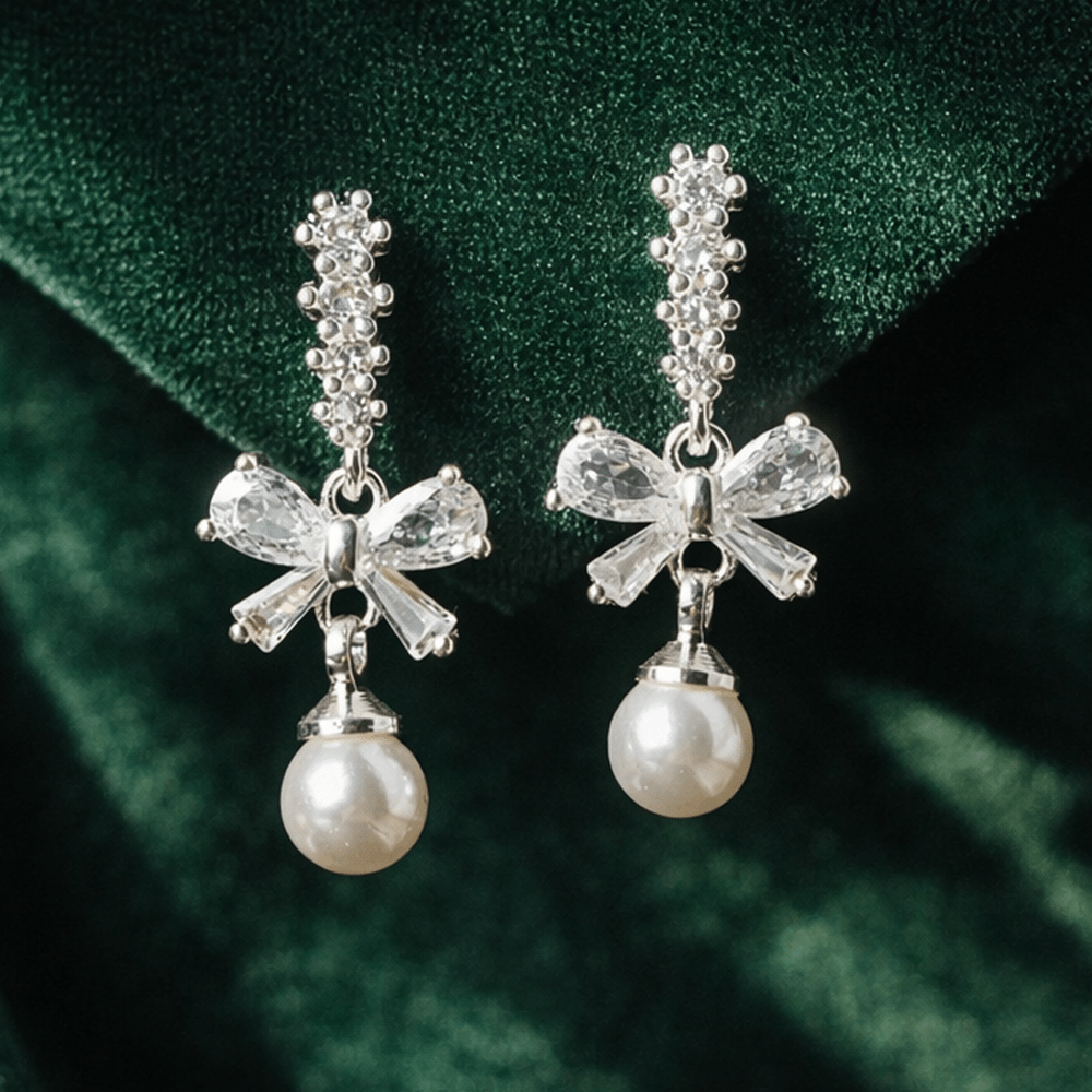 Vermeil Hoops Earrings With – Elegant Earrings Ladies Pearl Jewelry Gift