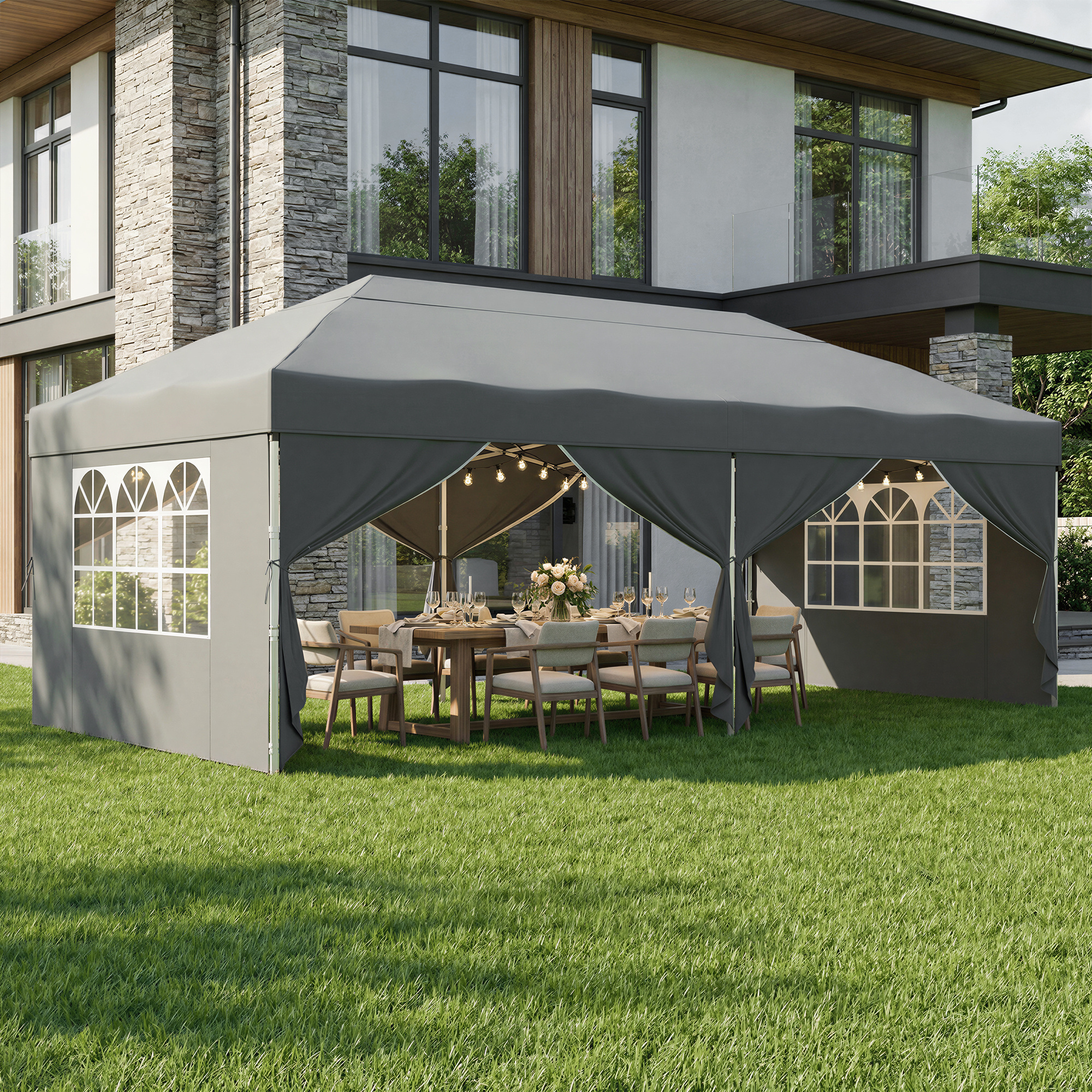 TEMU Folding Tent 6 X 3 M, With , Sturdy, Portable, For Garden, Yard, Party, Sun Protection