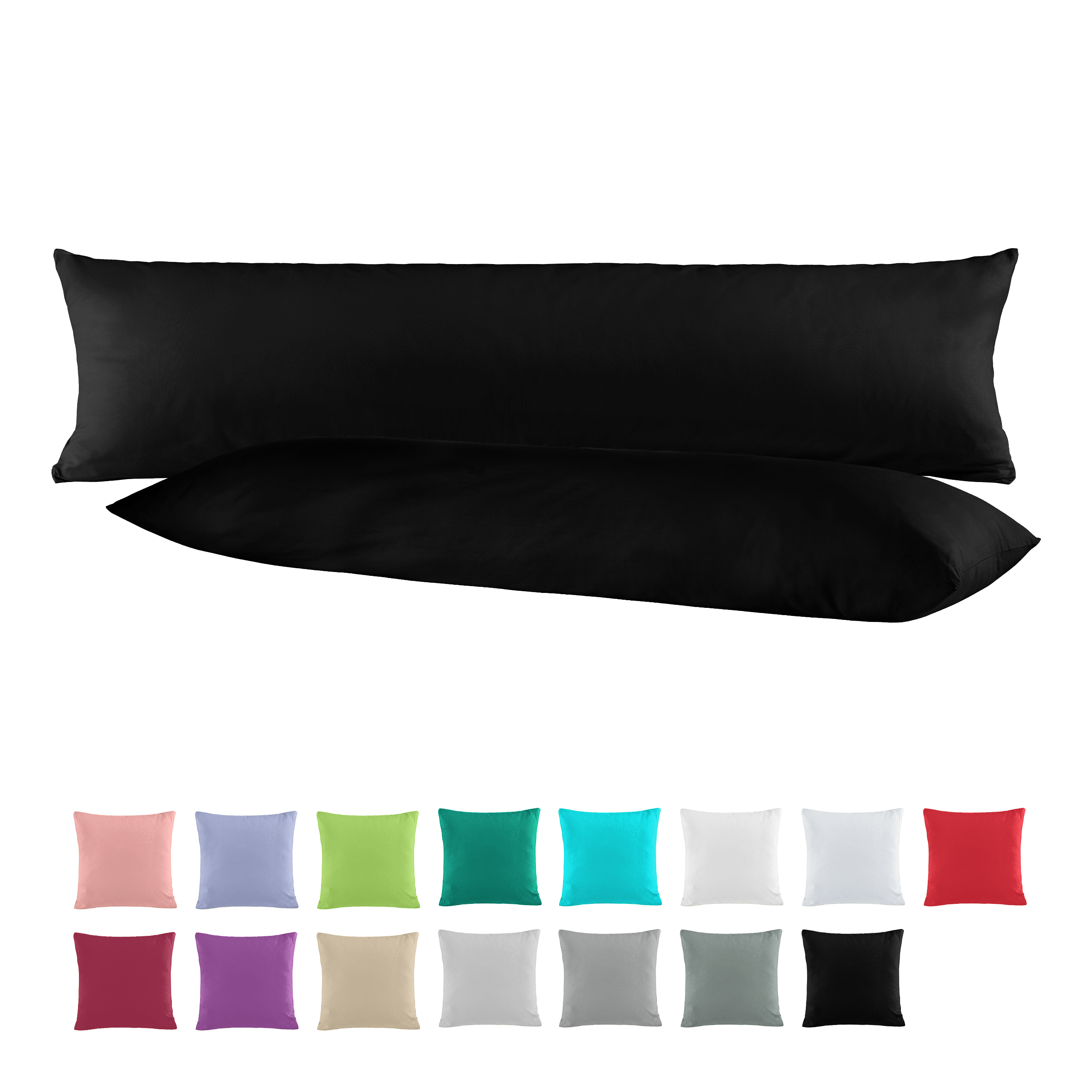 2-pack 40x145 Cm Reinforced Cotton Pillowcases For Side Sleeper Pillows - High-quality Zippered Pillow Covers For Pregnancy Pillows - Suitable For Positioning Pillows
