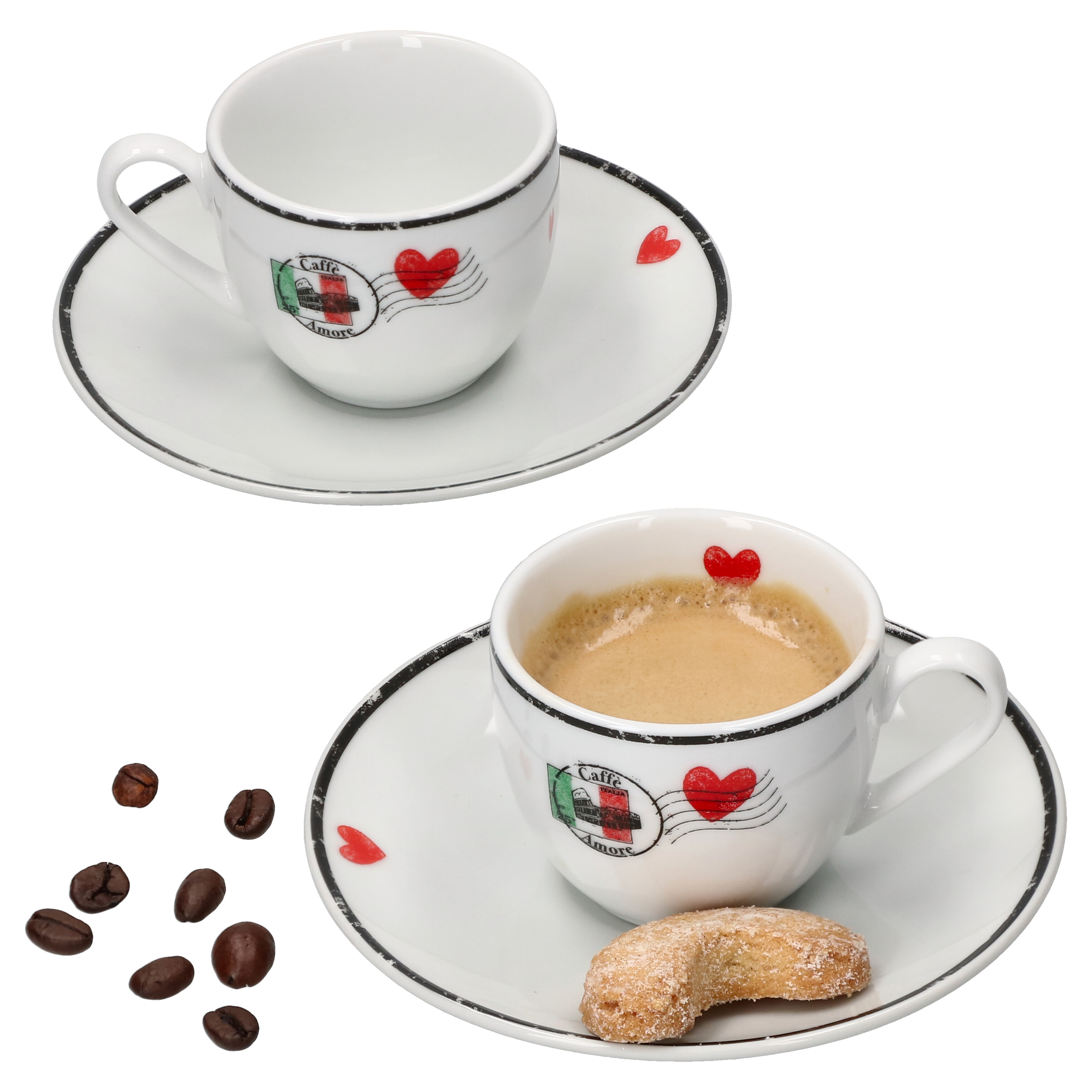 Ritzenhoff & 4pcs Set Coffee Amore Espresso Cup + Saucer 80ml