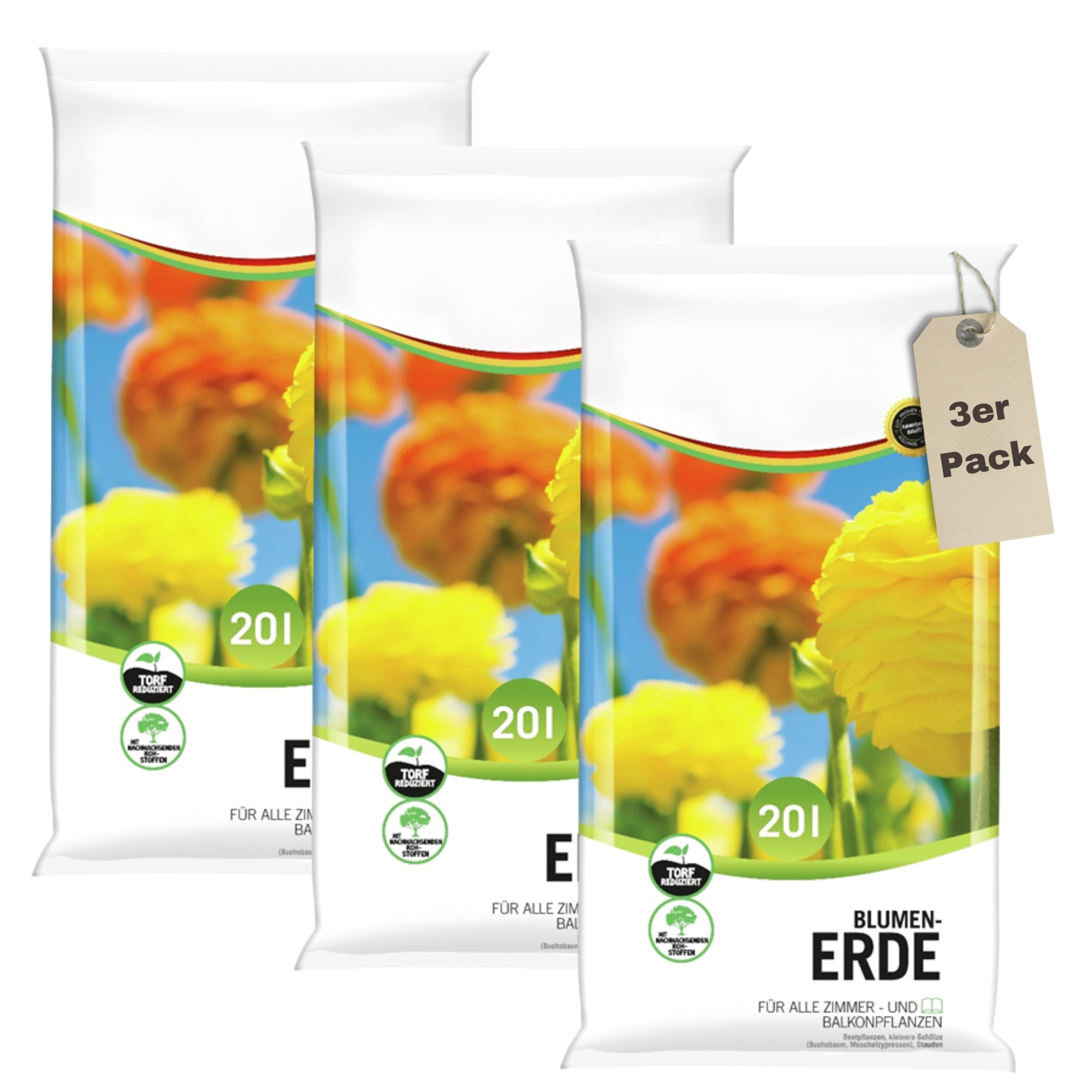 TEMU Flower Soil 60l - Universal Soil For Indoor Plants, Balcony Plants & Garden Plants - Peat-reduced - Storage Capacity