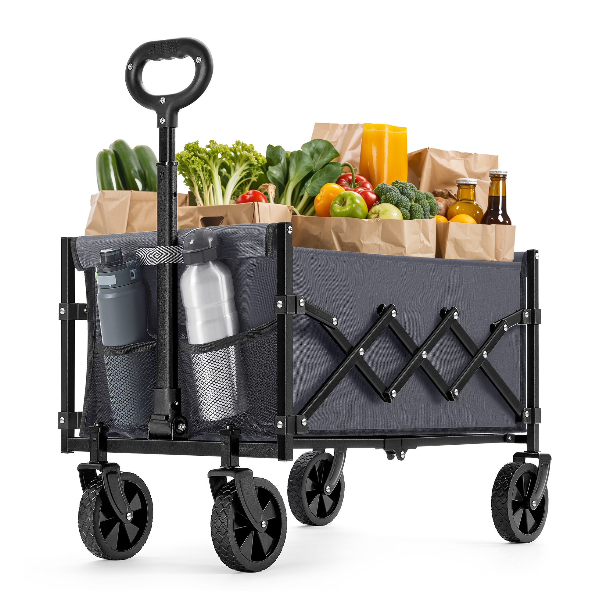 TEMU Chariot Pliable, Chariot à Main avec Poignée et 4 Roues, pour l’Extérieur et