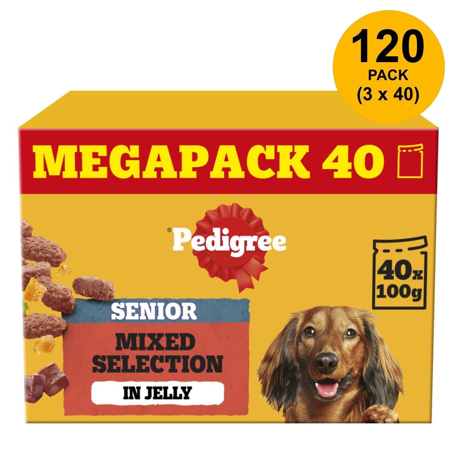 PEDIGREE Senior Wet Dog Food Mixed Selection In Jelly 40 x 100g Pouch