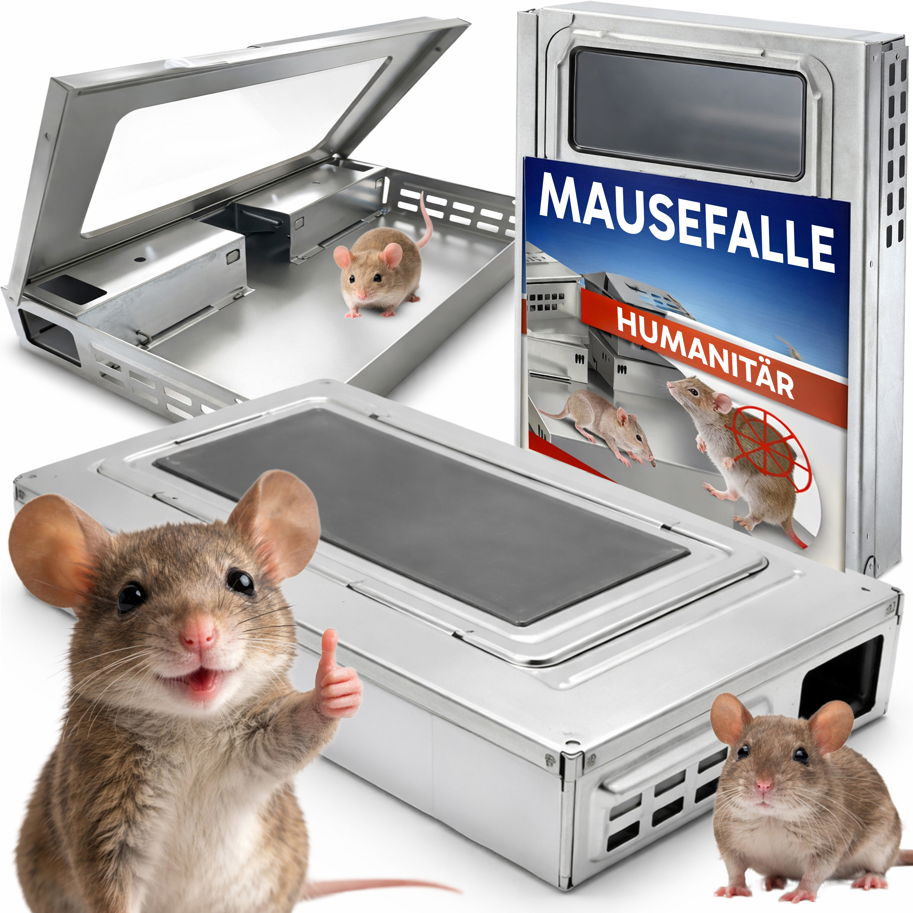 E-shop RETOO , Lebendfalle für Nagetiere, Fänger für Mäuse und Ratten, sicherer Fang ohne Schaden, selbstschließender Mechanismus, universeller Einsatz