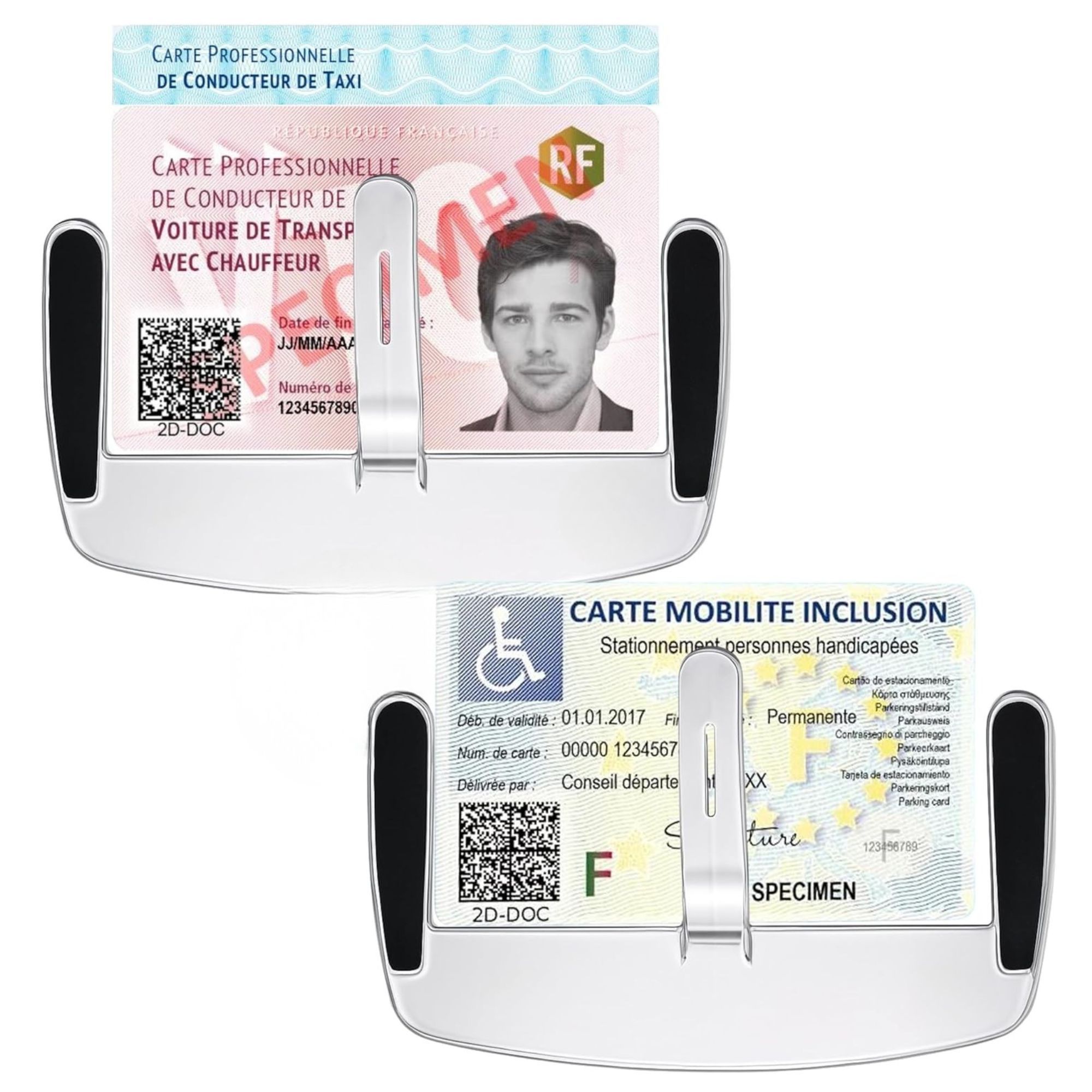 TEMU 2 Support Carte pour Pare Brise | Carte Handicapée Carte professionnel infirmier VTC Uber