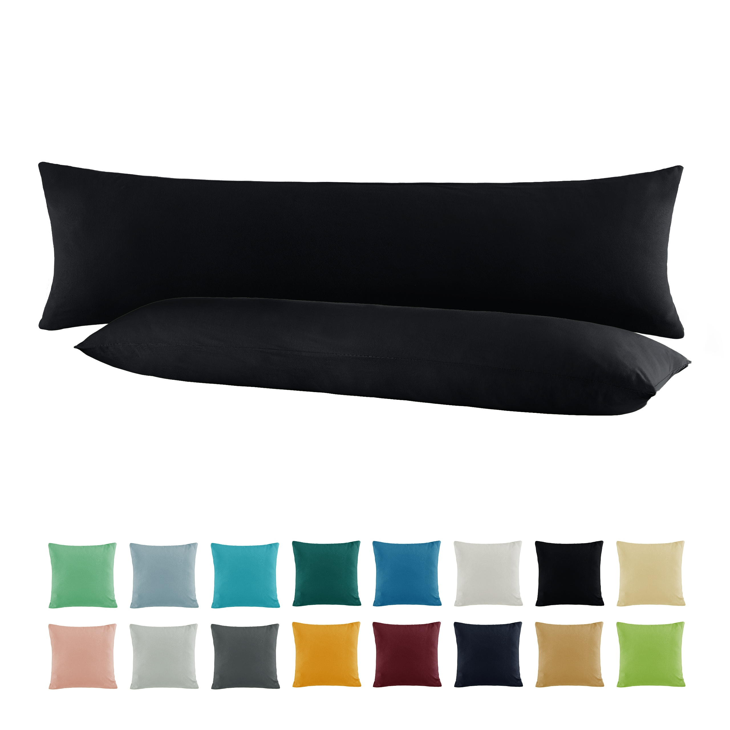 Image of Jersey Pillowcases 40x145 Cm For Side Sleeper Pillows - High-quality Pillow Covers With Zipper For Pregnancy Pillows - Pillowcase Suitable For Storage Pillows