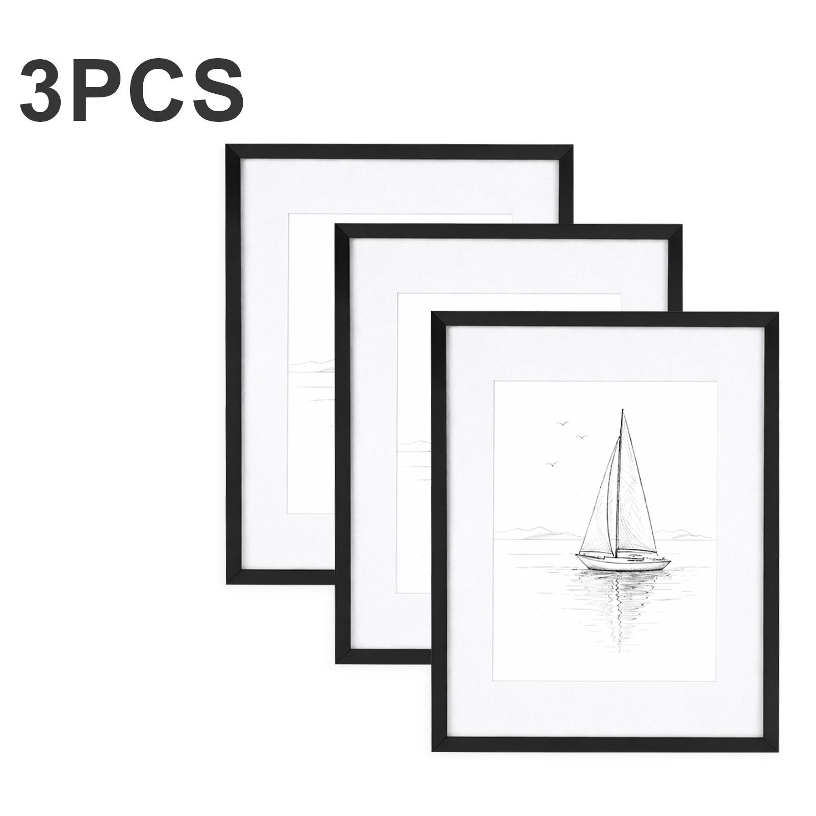 TEMU 3 Pack A2 Picture Frame Wall Hanging Picture 45 X 62.4cm Modern Photo Frames, Portrait Or Landscape Display For Posters, Prints & Certificates