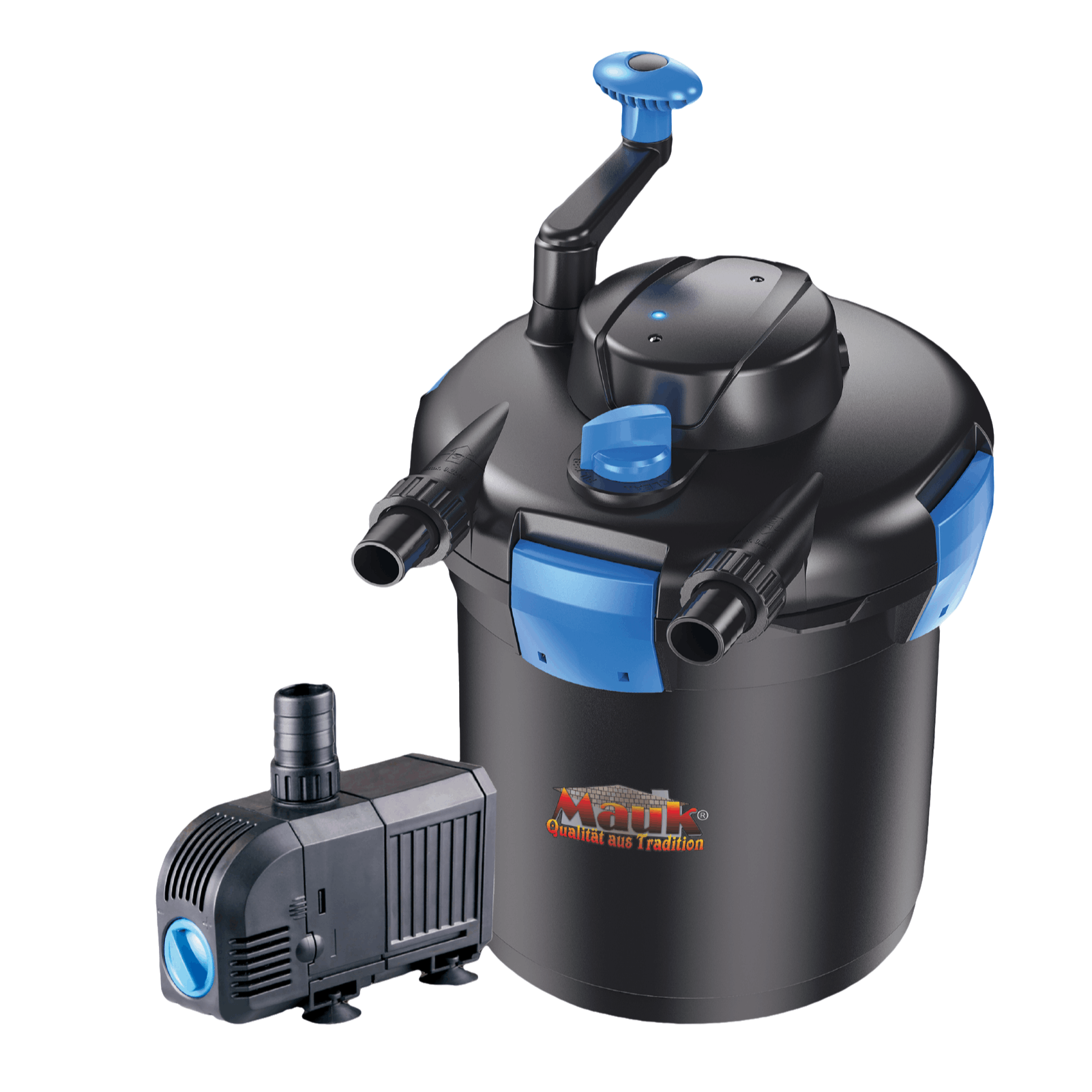 Mauk® Pond Pressure Filter Complete Set | Eco 9w Uvc Clarifier With Cleaning | . Pump & Stream Function | 4000 Liter - 8 Liter Boiler Volume
