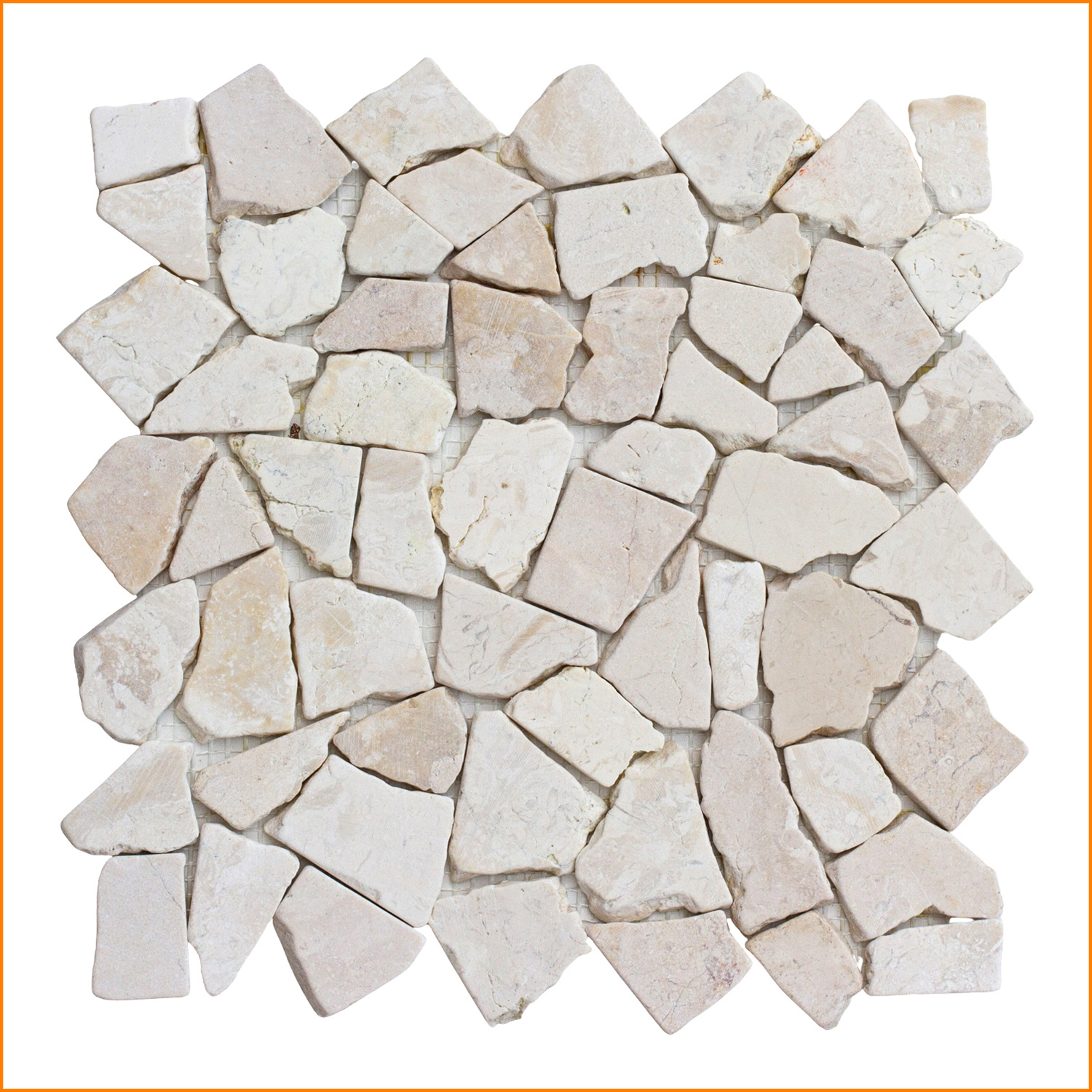 E-shop 1 Mosaikfliese - Marmor Bruchstein Mosaik Weiß M-003 – Naturstein Mosaikfliese – ca. 30 x 30 cm