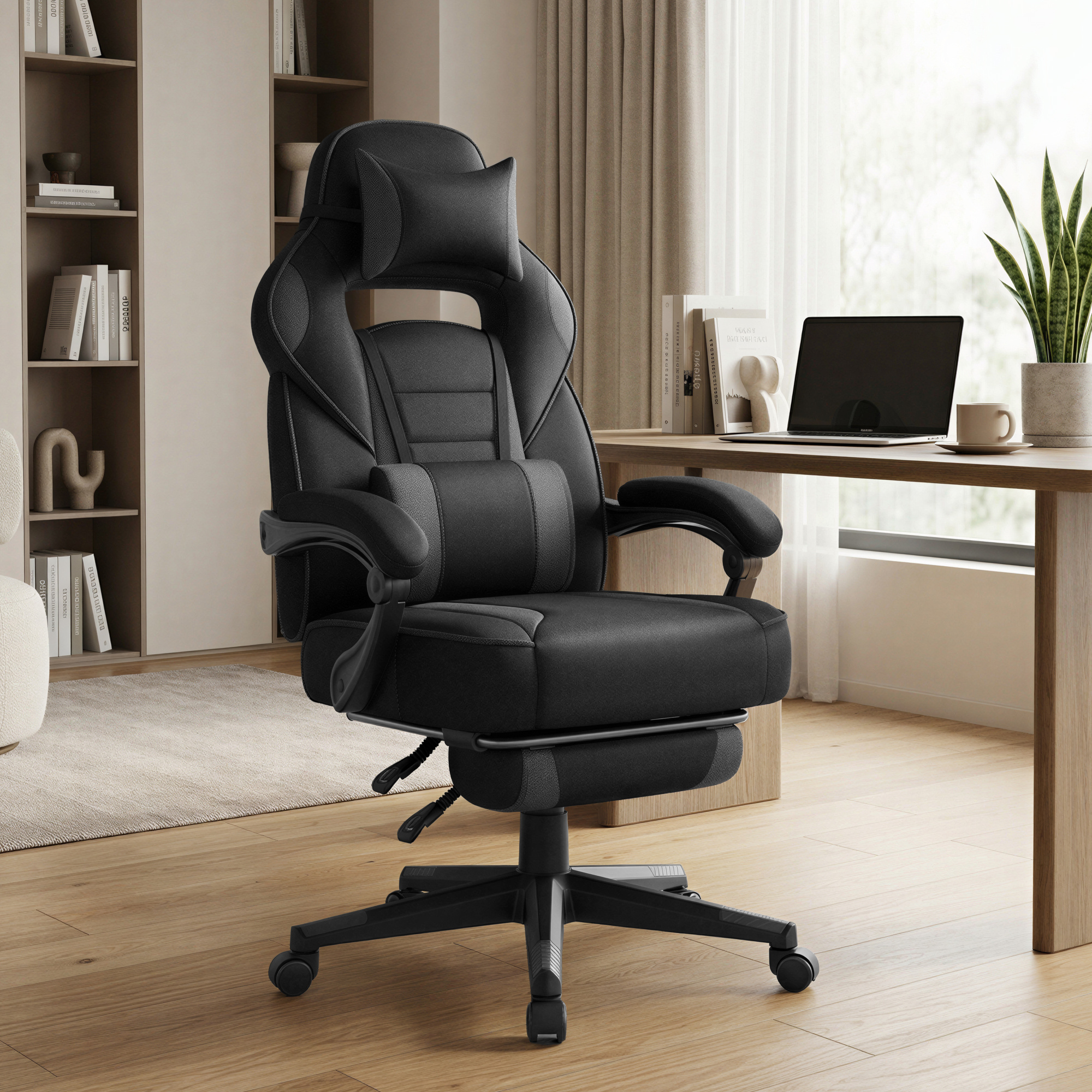 Ergonomic Chair, Height-adjustable, / With Lumbar Support, Headrest, And Footrest, Load Capacity 150 Kg