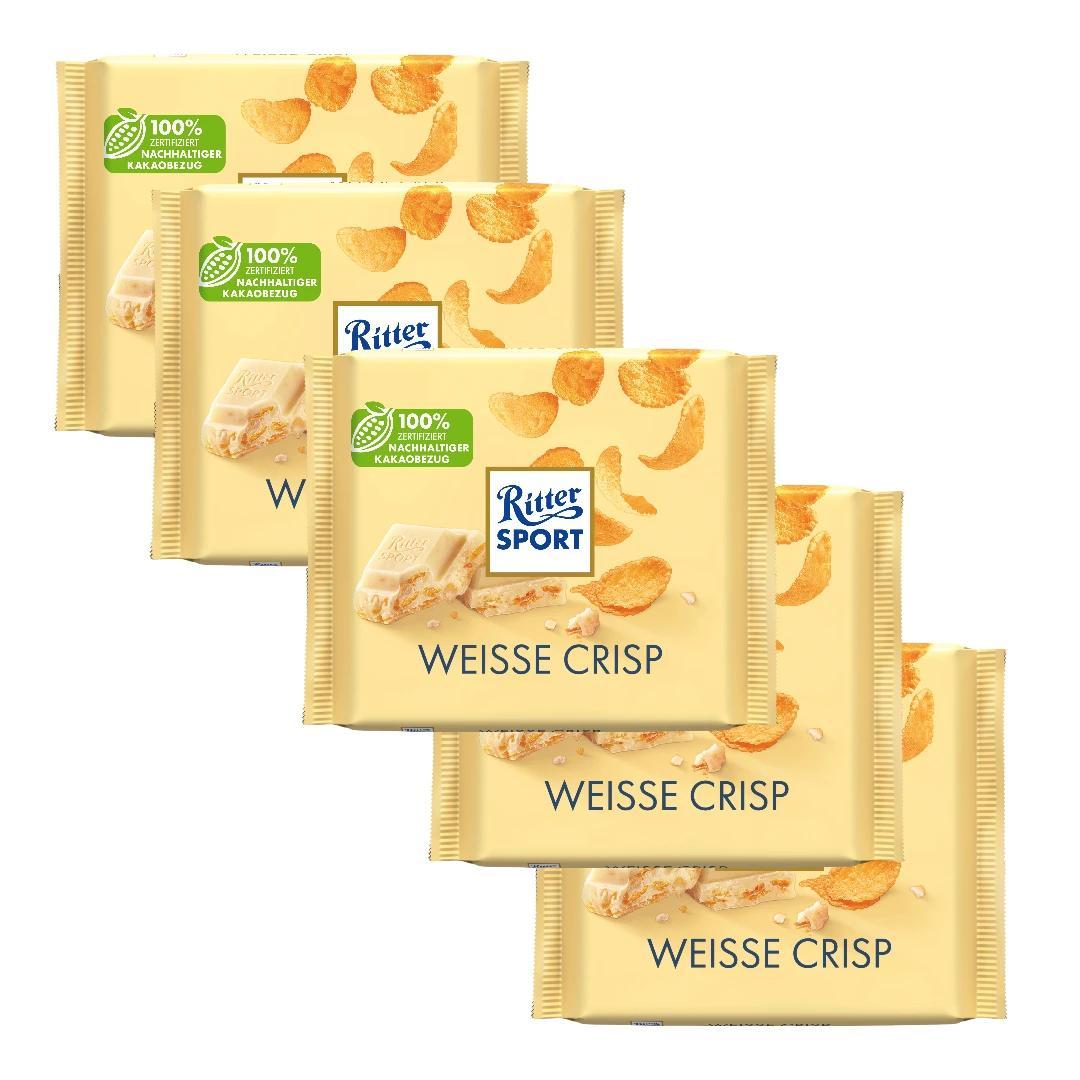 Image of Ritter Sport White Crisp 100g (5-pack) | Premium Whole Milk Chocolate
