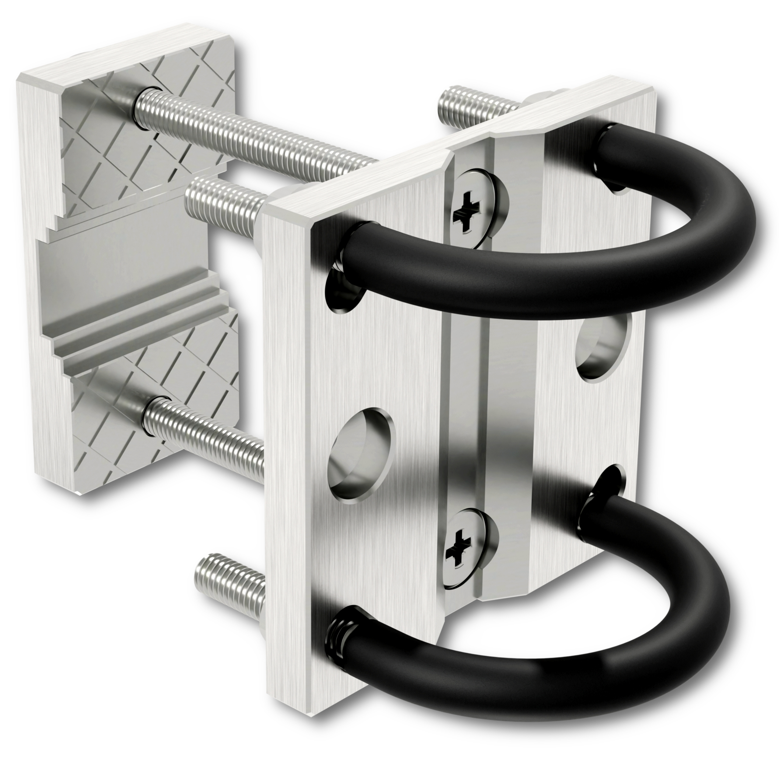 Kdr Stainless Shade Holder - Mounting For Round & Angular Balcony Railings - For Sun Shades Up To Ø 300 Cm - With Double Clamp & Clamp Protection - Including Assembly Material