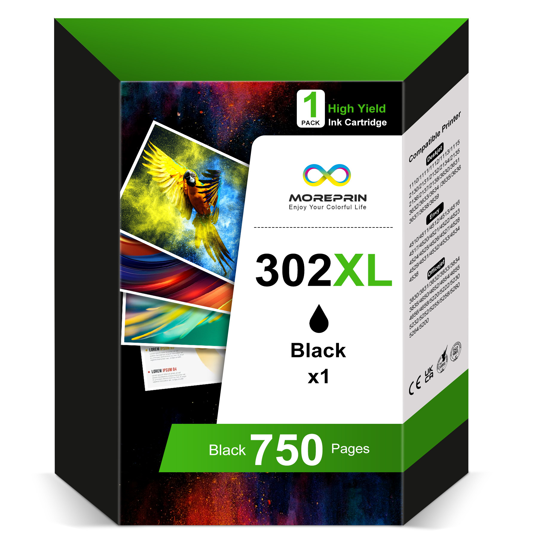 E-shop Schwarze kompatible HP 302XL HP 302 Druckerpatrone für HP 1110, 2130 3630 3636 3639, 3830 3831 3833, 4520 4525 4527 4650 4652 4655 5230, 4520