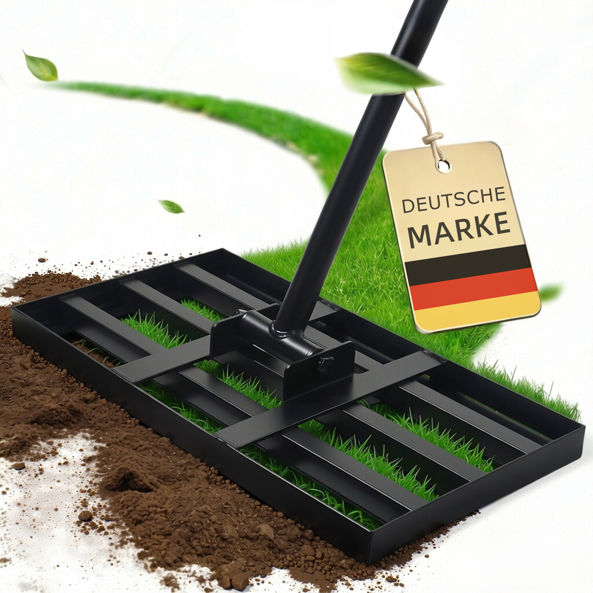 Image of Lawn Leveling Rake, Lawn Leveling Tool, High-performance Lawn Leveling Tool, Metal Handle Lawn Leveling Tool For Yard, Garden, Facilitates Leveling Of Dirty Surfaces.