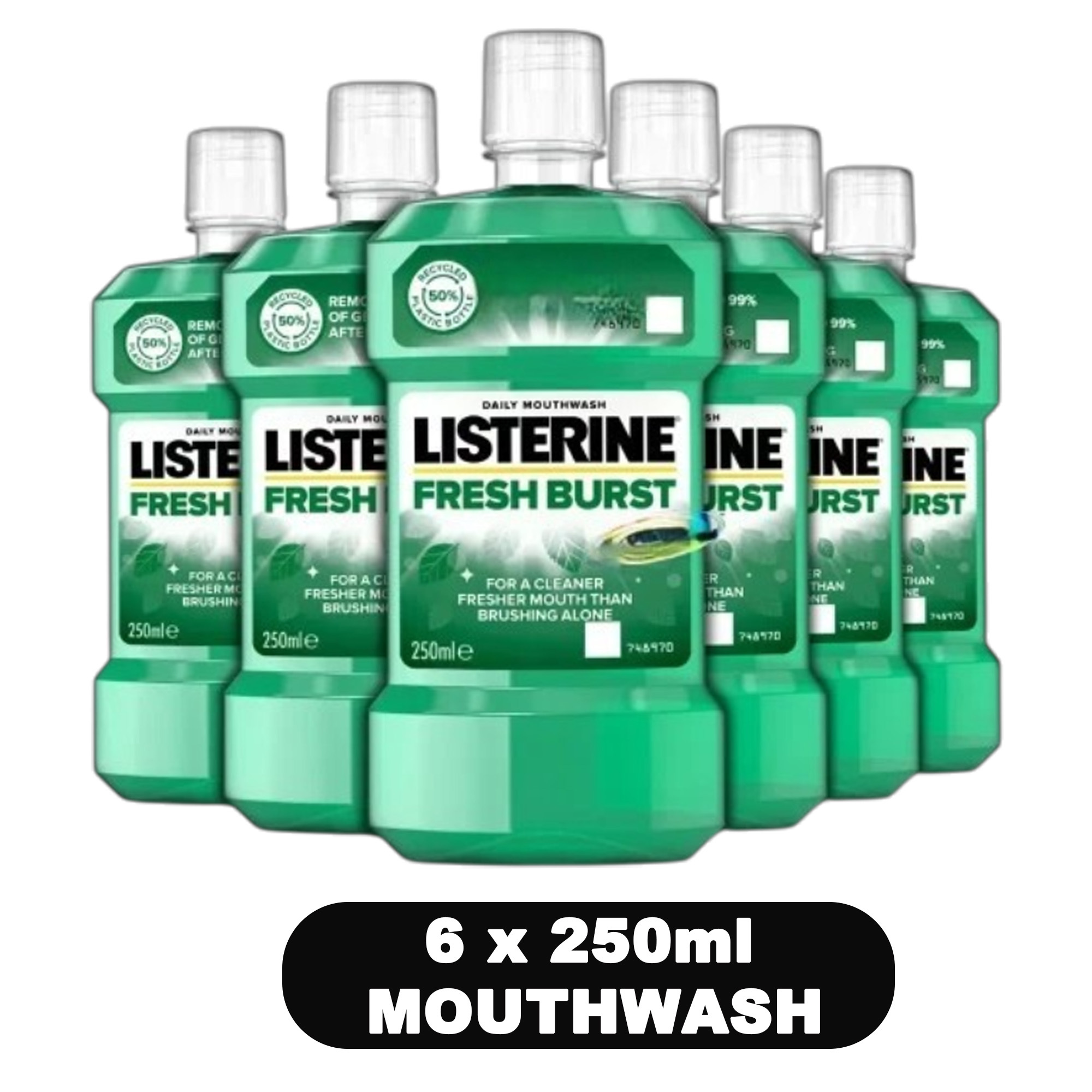     mouthwash removes up to 99 of   long   breath 250ml x 6 pack