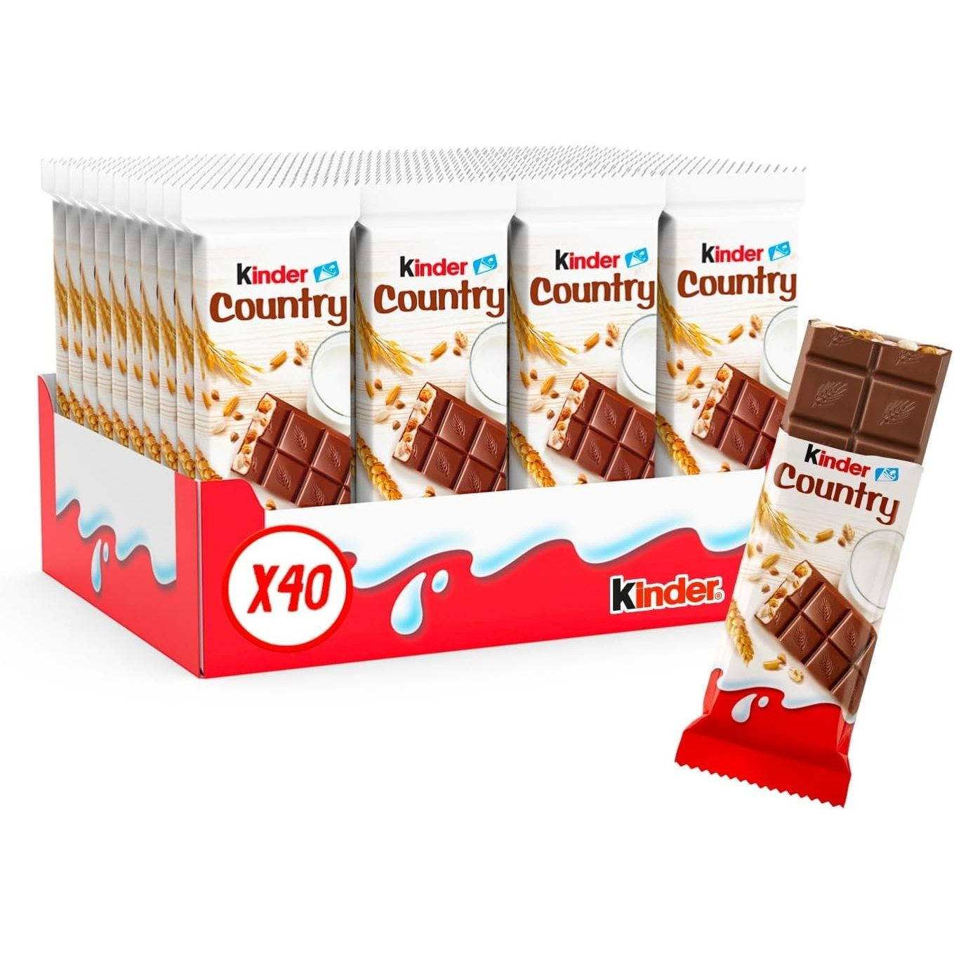 TEMU Kinder Country Chocolate Bar – Pack Of 40 X 23g