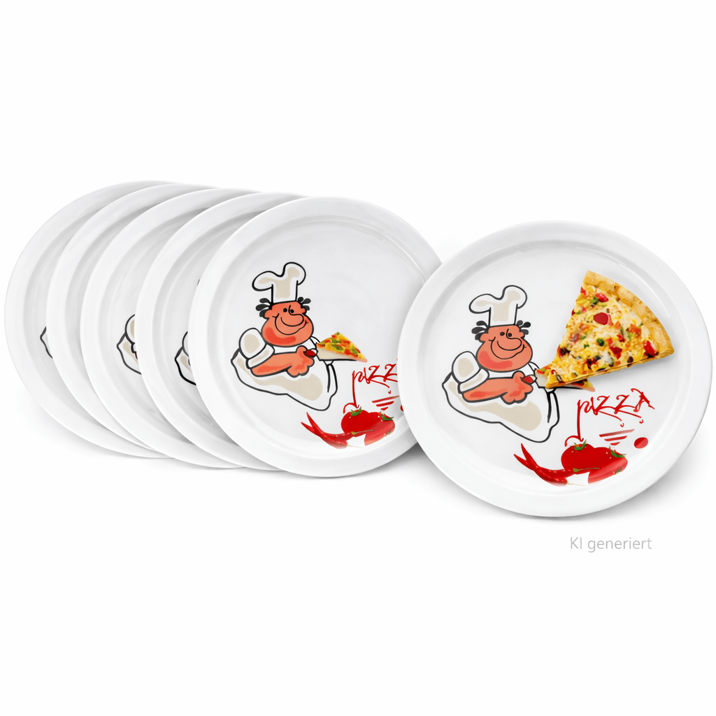 Image of 6-piece Set Pizza Plates Ø30.5cm, 6-person Xl Large Platter For