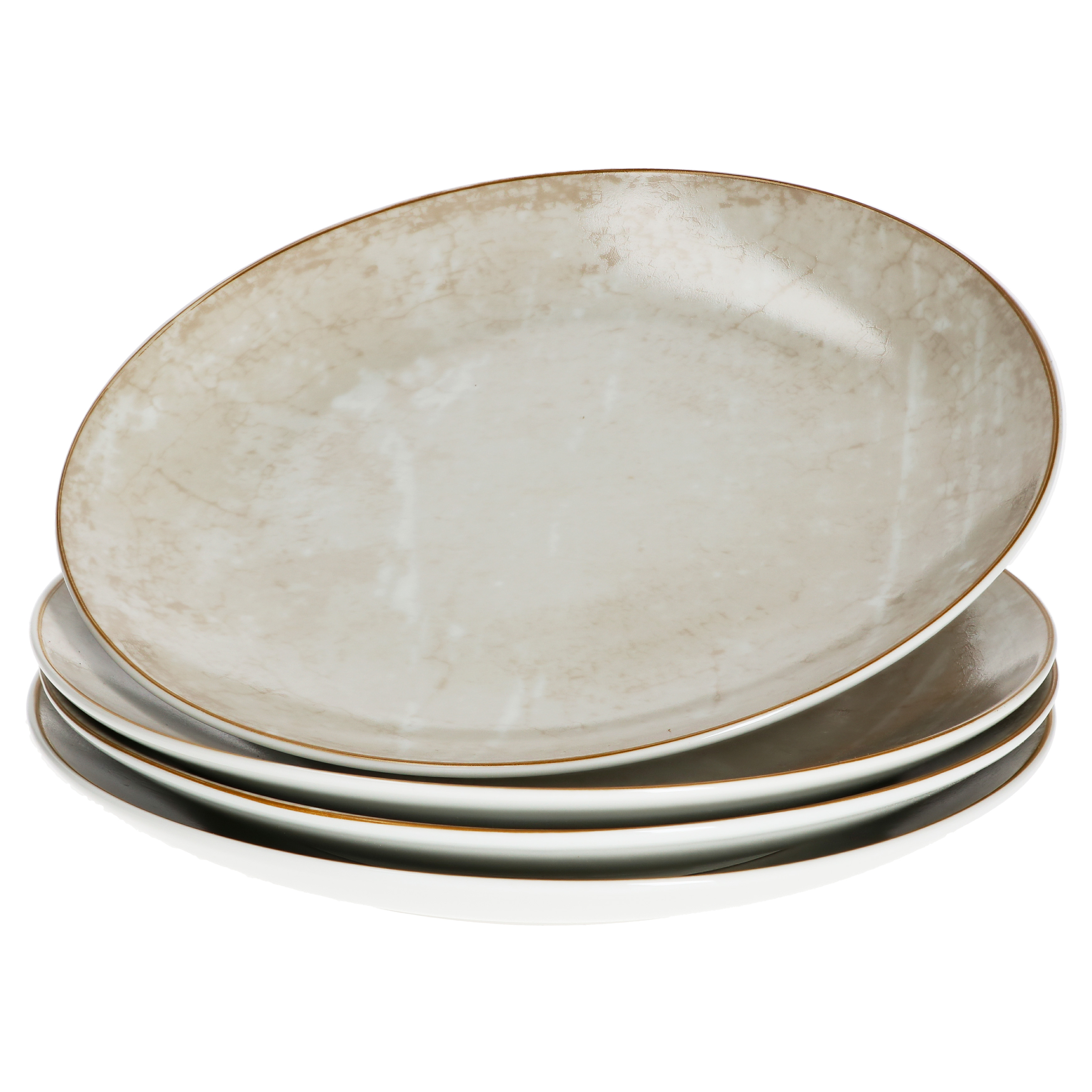 Image of 4pcs Loft Breakfast/dessert/cake Plate Set Industrial Ø20.5cm Beige Color Cake Plate
