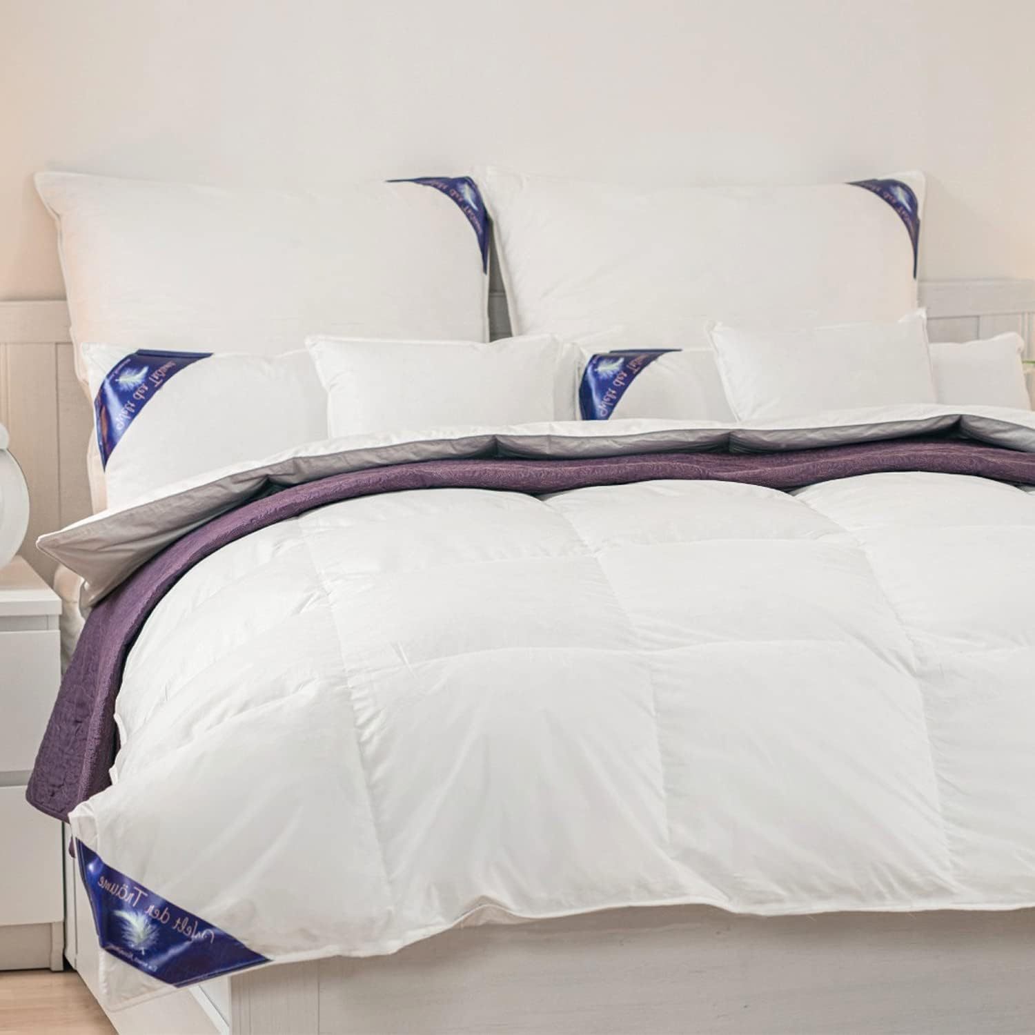 Image of Made In Eu! 80% Down Duvet 1 Piece Size 135 X 200cm | 1200 Gram Filling | 100% Cotton | Down Duvet | Feather Duvet | Non-live Plucked | Duvet