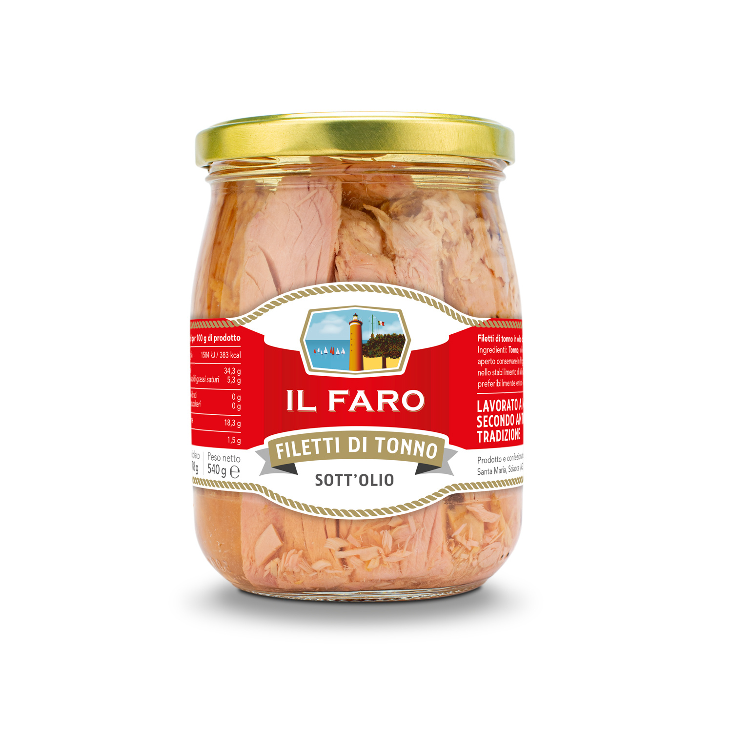 Image of Sunflower Seed Oil Tuna Fillets, 540g - Il Faro