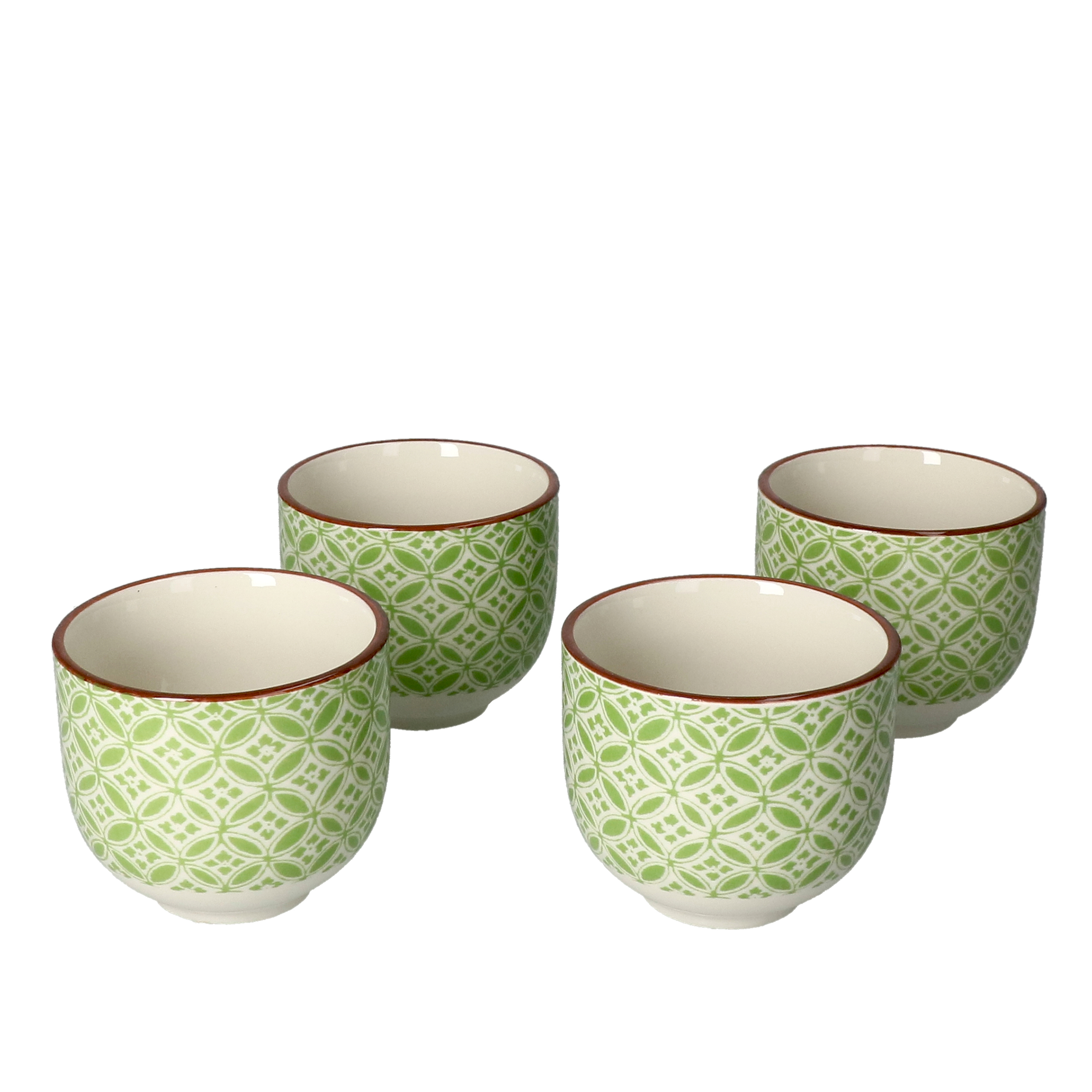 Image of Lime Green 4pcs Set Tea Cups Porcelain Cups Tableware Ritzenhoff Pattern