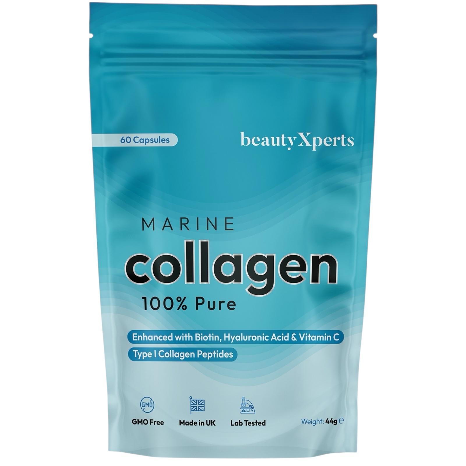 marine collagen   capsules type 1 hydrolysed collagen peptides 60 capsules not gummies tablets or powder collagen supplements for women men uk   tested