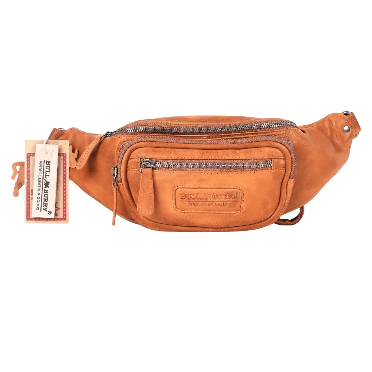 Image of Genuine Leather Waist Bag Vintage Hip Bag Men's Women's Crossbody Bag With Ykk Zipper Adjustable Shoulder Strap Outdoor Use Brown