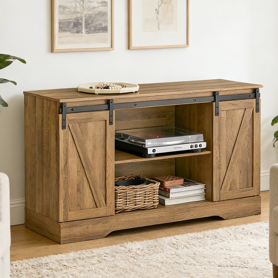 TEMU Buffet De Cuisine Armoire De Rangement Avec 2 Portes Coulissantes Pour Cuisine Salon Couloir Moderne Multifonction Espace De Rangement