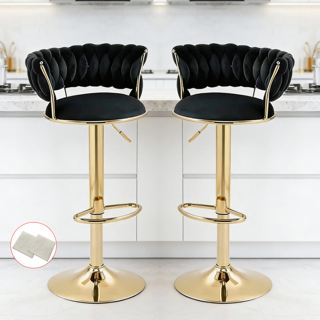 TEMU Bar Stools, Set Of 2 Contemporary Swivel Bar Stools, Featuring 360° Rotation And Adjustable Height. Tall Stools With Backs Are Perfect For