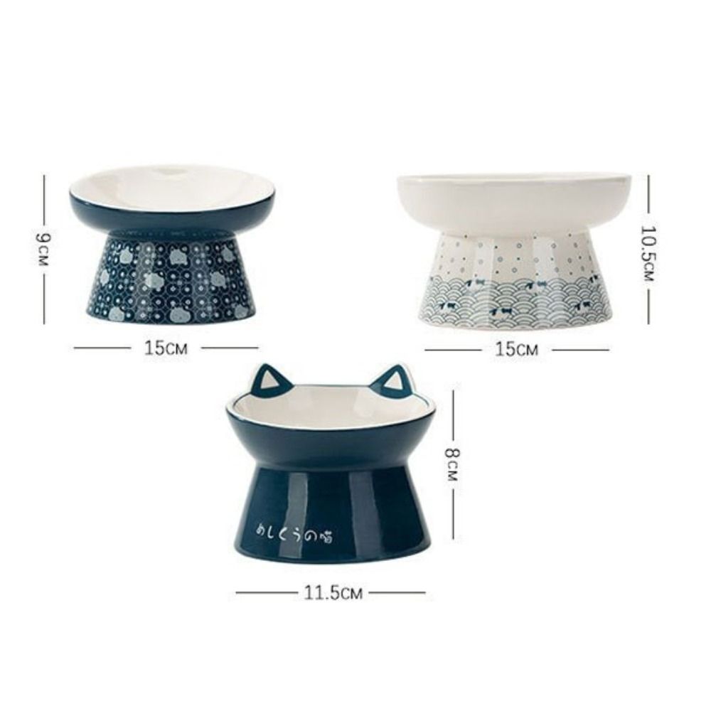 1pc Tilted Ceramic Elevated Cat Bowls, Raised Food and Water Bowl Pet Accessories, Pet Food/Water Dispenser for Kittens & Cats