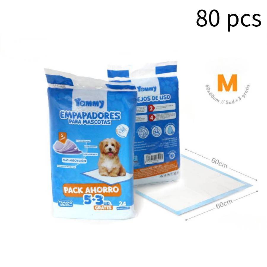 TEMU Empapadores para Perros, 40 × 50, 60 × 60, 60 × 90 Cm ( – 80 Empapadores por Paquete), Empapadores Desechables para Mascotas, Toallitas de