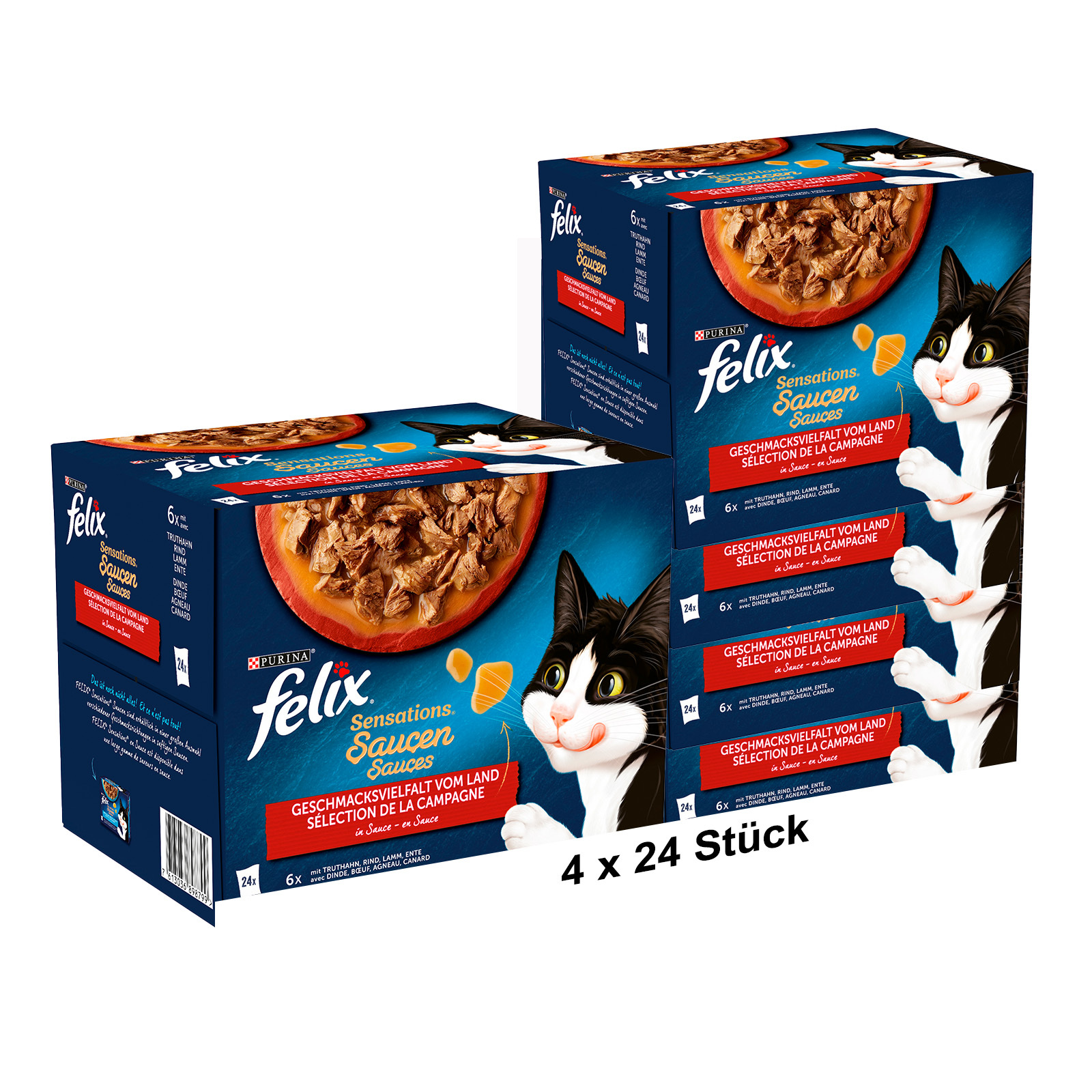 Felix Sauces Wet Cat Food, Mix