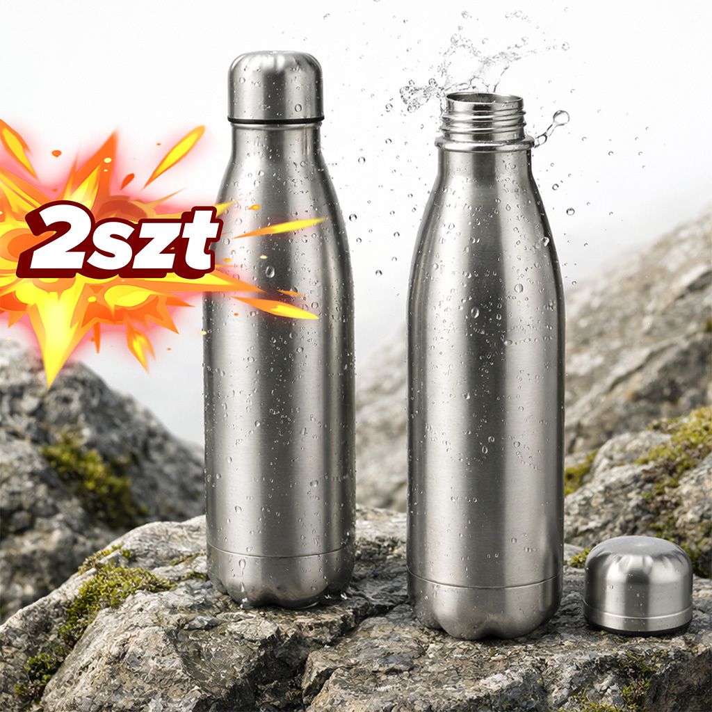 TEMU Kuketo - Ensemble de 2 Bouteilles Thermiques 500 ml en Acier Inoxydable, Gourde Isotherme pour Eau, Café, Thé, Tasse Thermique en Acier