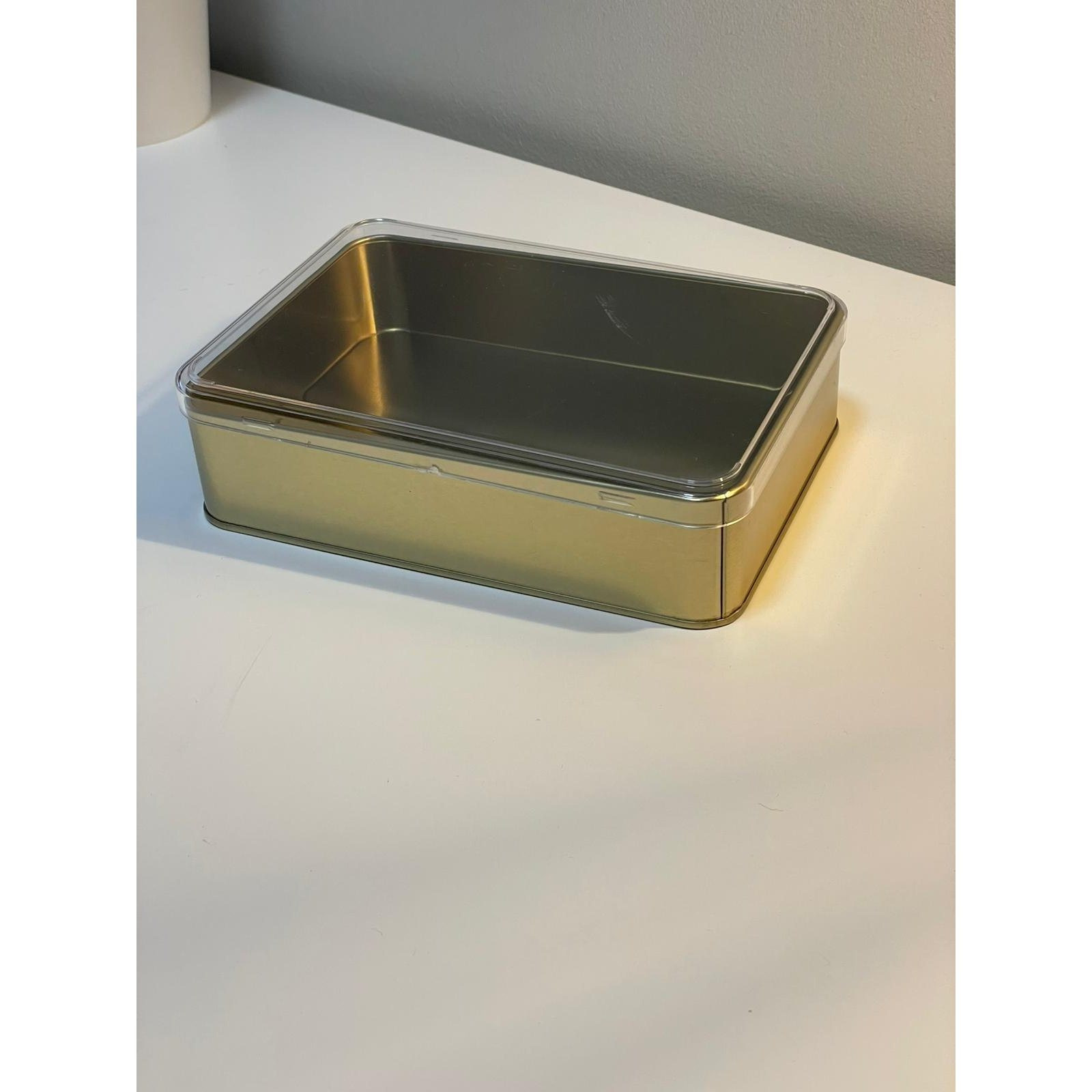 Image of Elegant Metal Gift Box With Transparent Lid