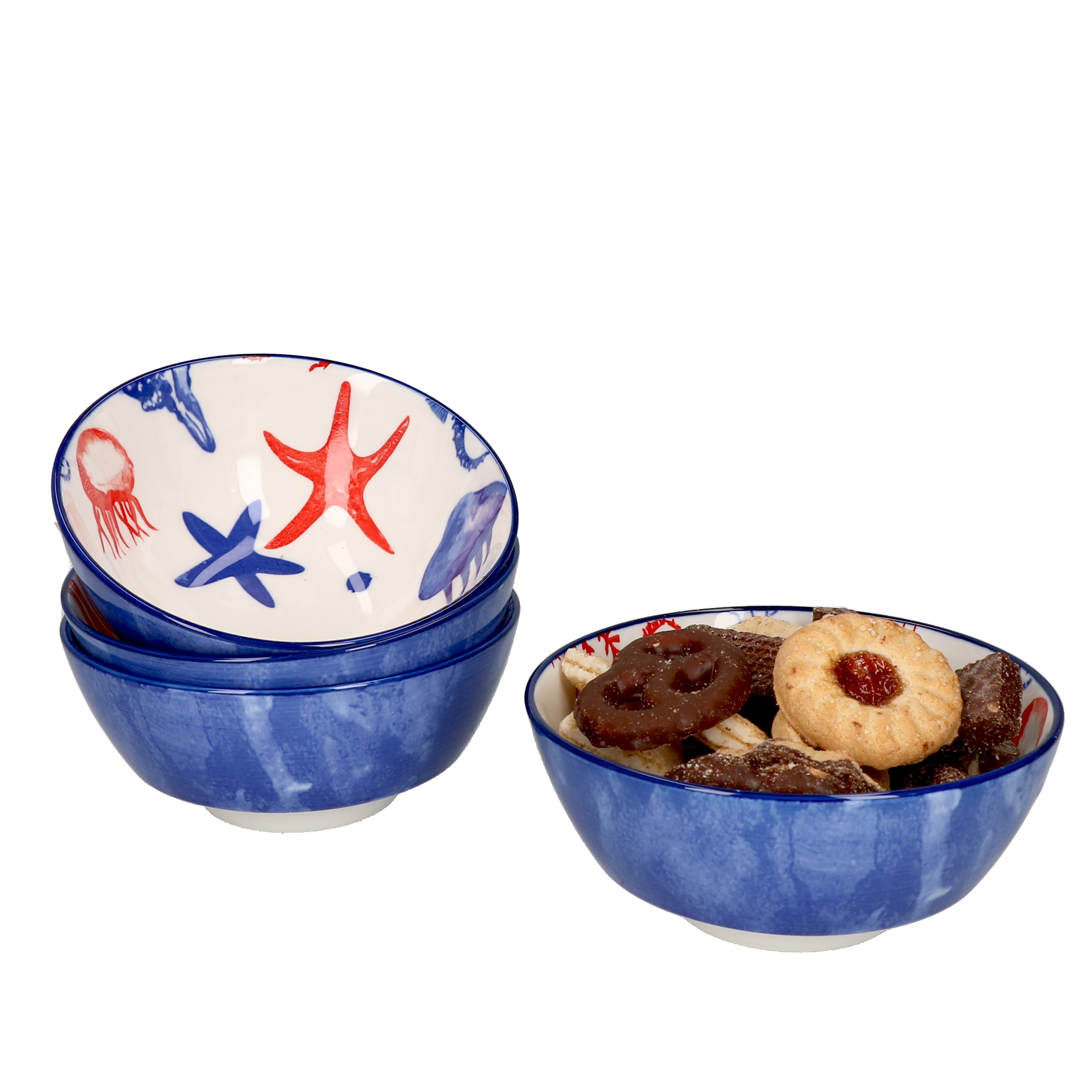 4-piece Set Seaside Bowls, Ø , Starfish Snack Bowl, Dessert Bowl, Ritzenhoff