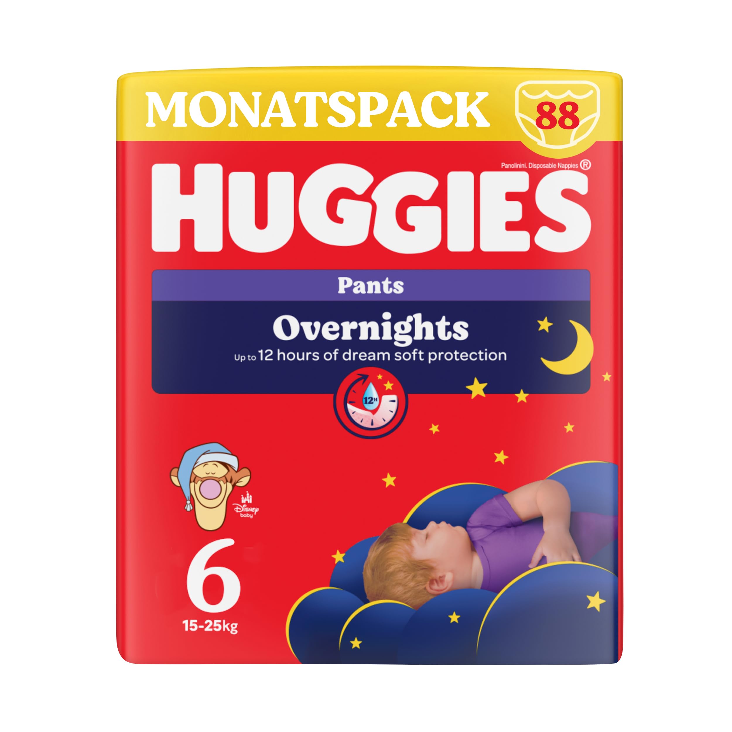 Overnight Diapers Size 6 (15-25 Kg), Diaper , 88pcs (4x22), Diaper Pants For
