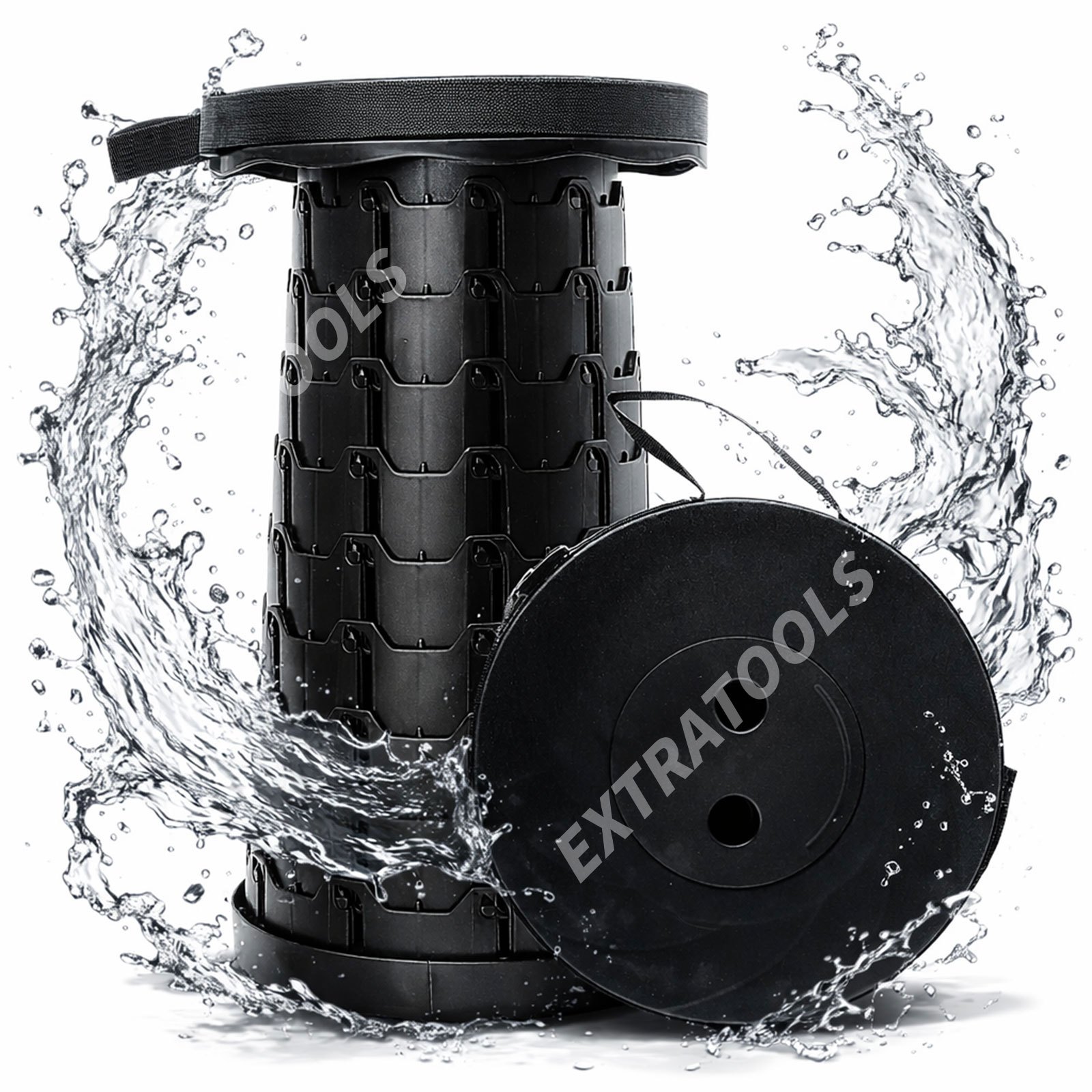 TEMU Taburete Plegable Telescópico Ajustable , Silla Portátil con Correa, Resistente para Camping, Pesca, Viaje y Uso Diario