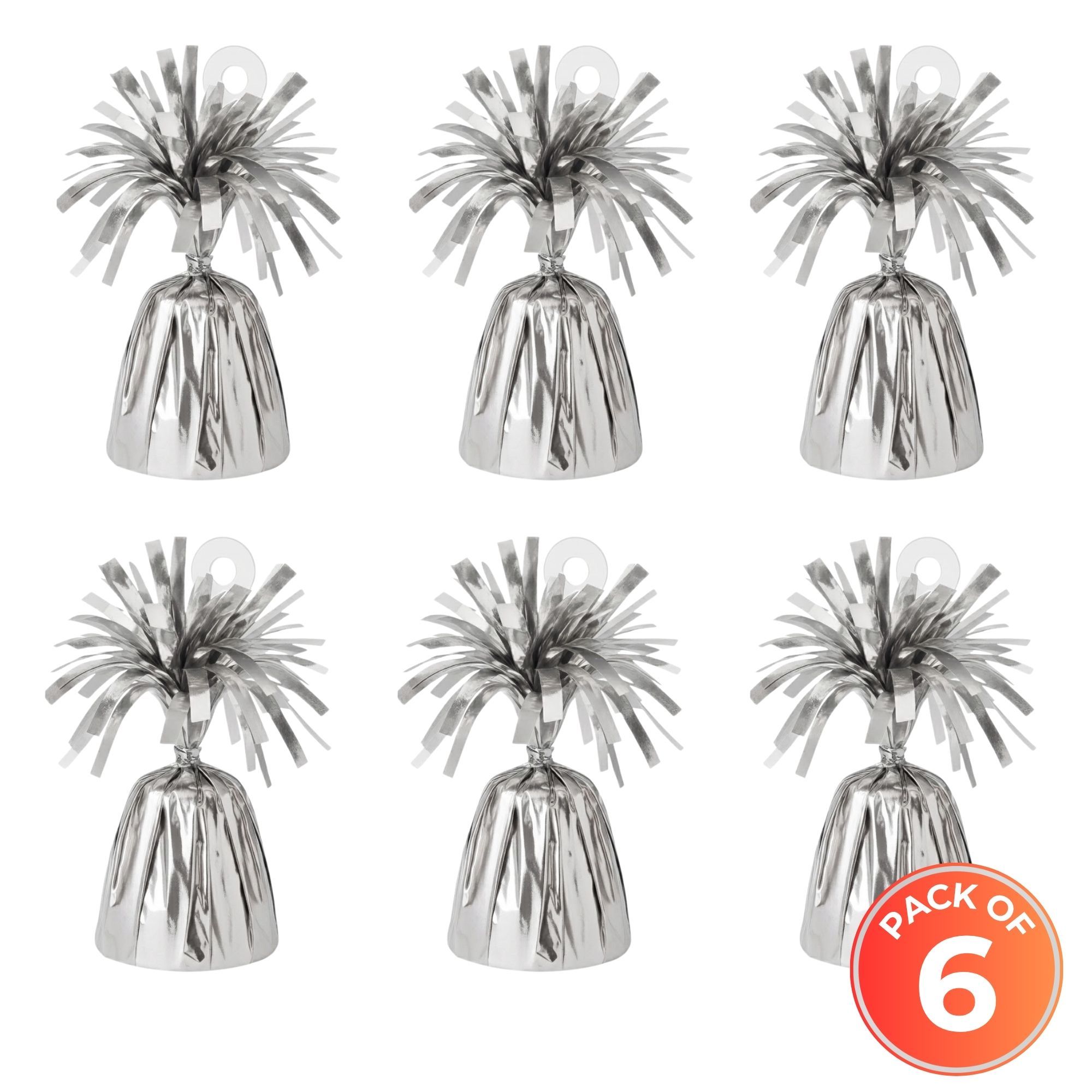 TEMU Pack Of 6 Silver Colour Foil Balloon Weights For Helium Balloons | 85 G Metallic Foil Balloon Holder | Floor Weight Birthday Parties, Events &