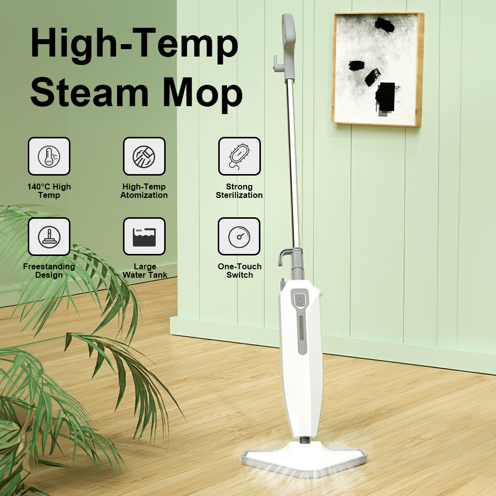 Image of Portable Steam Mop, Steam Cleaner, ,, Floor Steamer Double-sided , Suitable For Kitchen, Bathroom, Wood Floor, Tile, Windows