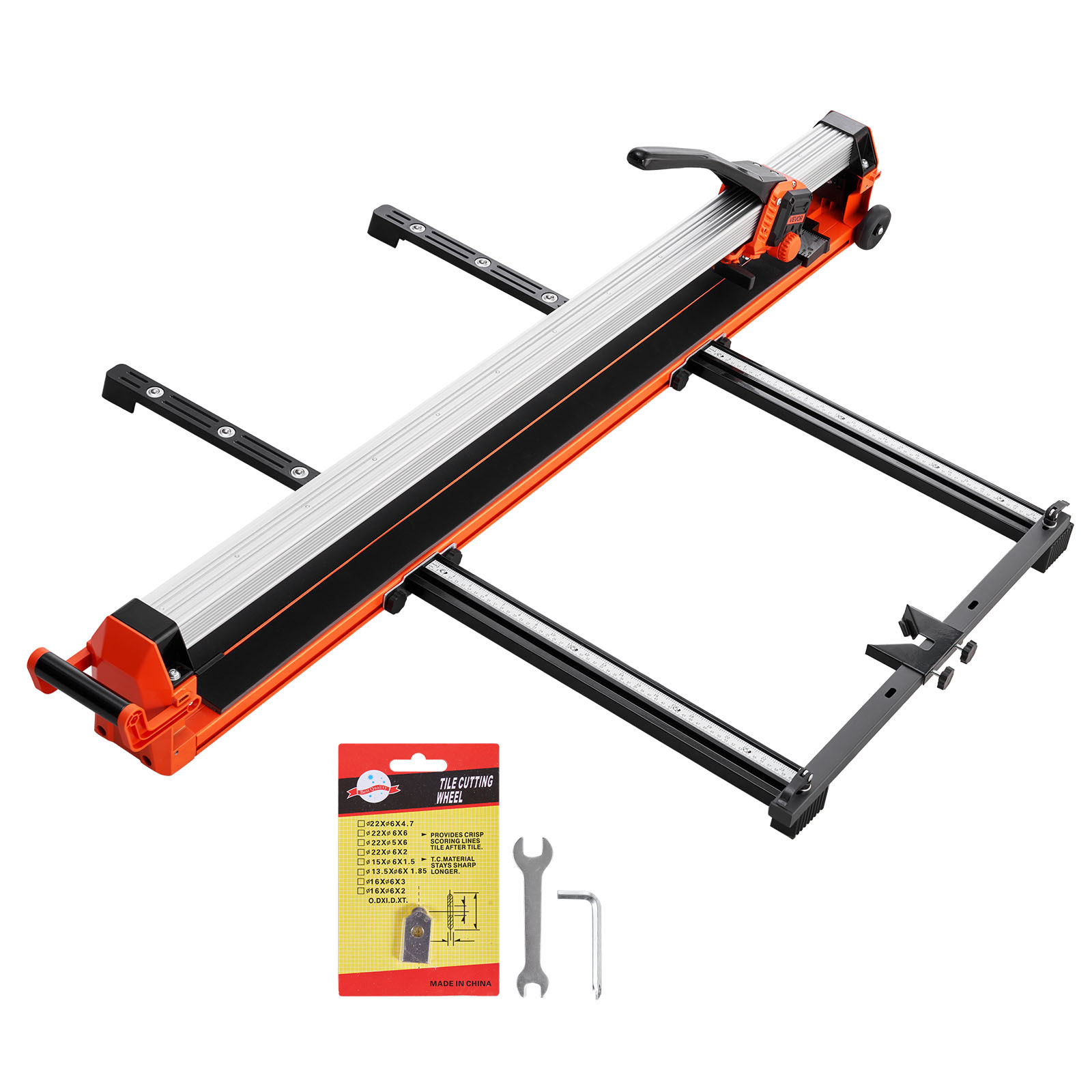 Vevor 1200 Mm Manual Tile Cutter, Upgraded Rail And Sliding Head, Precision Alignment Guide, Carbide Cutting Wheel, Support Legs With Swivel Wheels, For Diy Pros, Ceramic, Floor & Wall Tiles