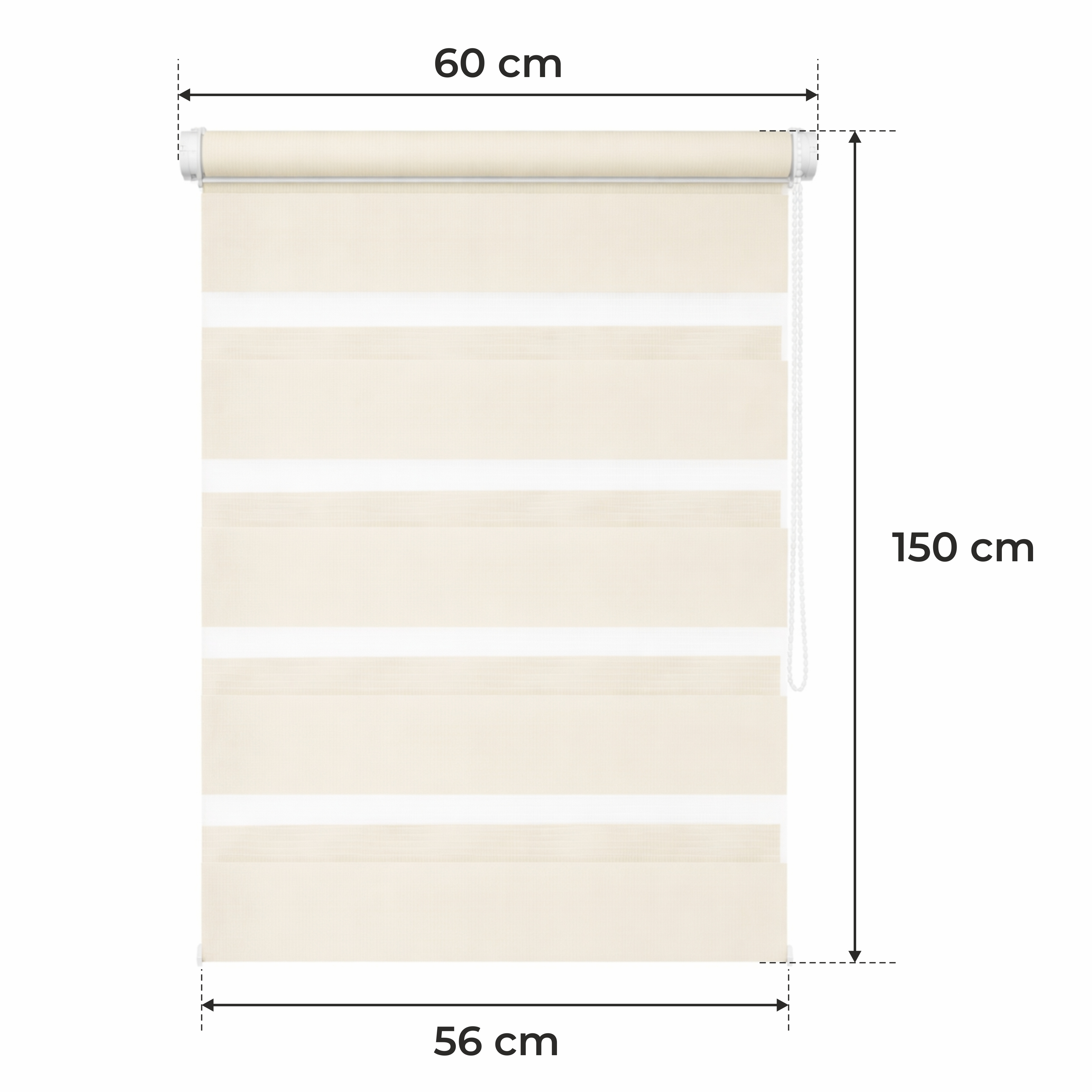 E-shop Blind für Tag und Nacht - BEIGE - 32 Größen - TAG & NACHT - Nicht am Fenster, Installation ohne Bohren, Kettenregulierung, verstellbare