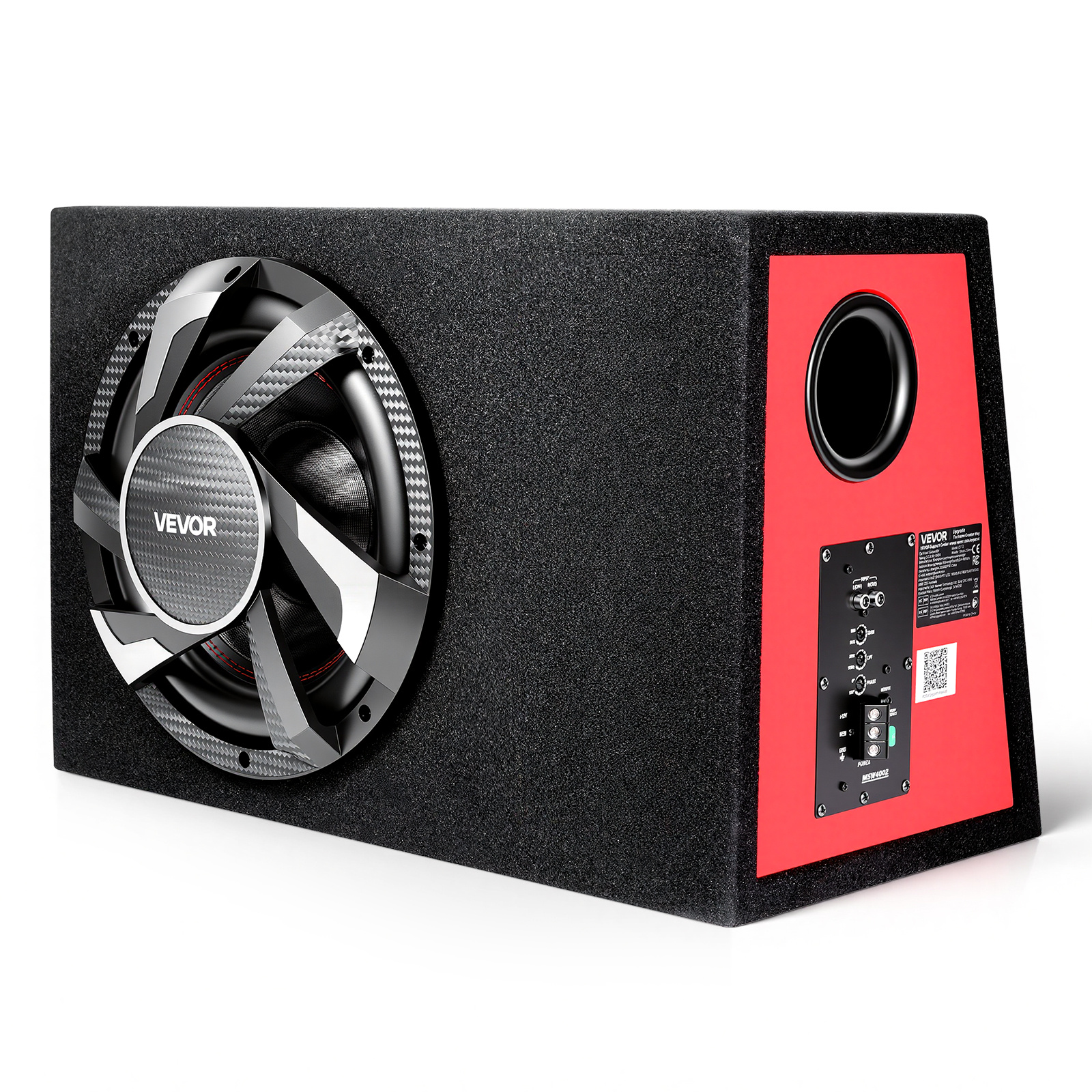 Image of Vevor Subwoofer Package, 305mm, 245w Rms, Complete Car Audio Subwoofer And Amp Package, With Loaded Enclosure, Built-in Amplifier, And Wiring Kit, Slim , Compact For Car Audio Systems
